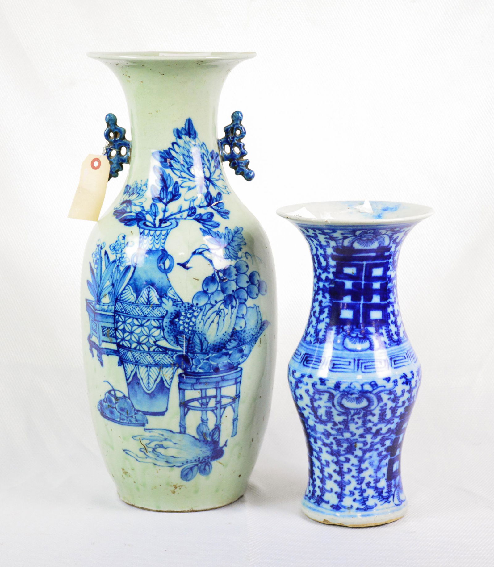 2 Asian Blue & White Vases (1 of 6)