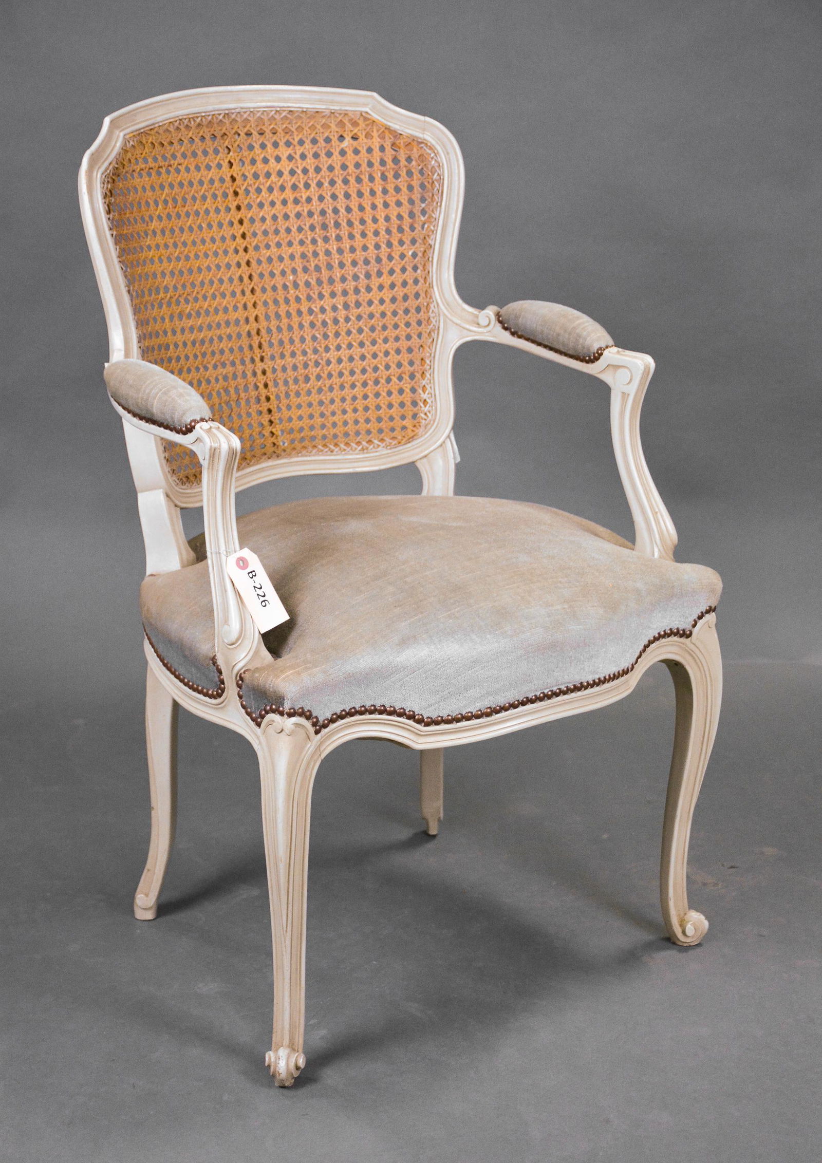 Painted Louis XV Style Cane Back Chair (1 of 2)