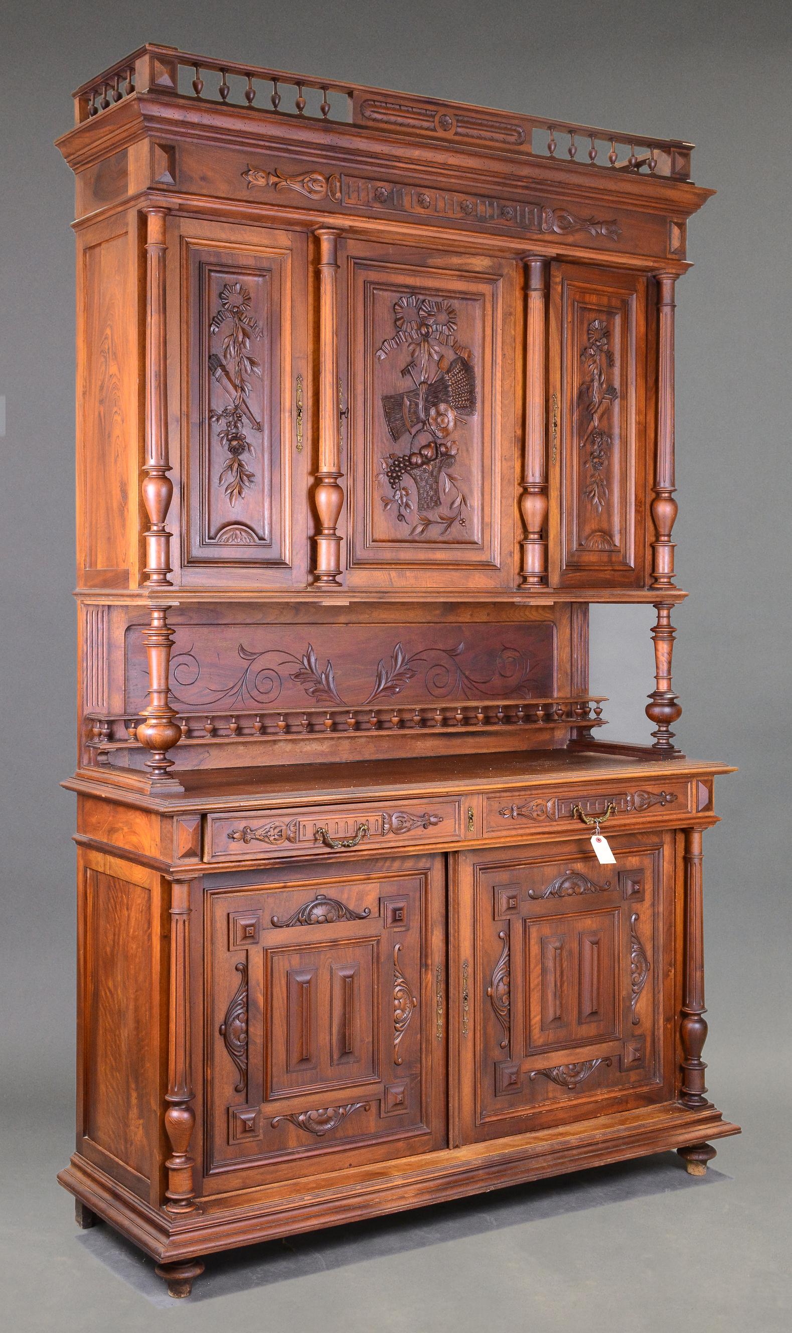 Large Carved Louis XVI Style Double Buffet c.1880 (1 of 4)