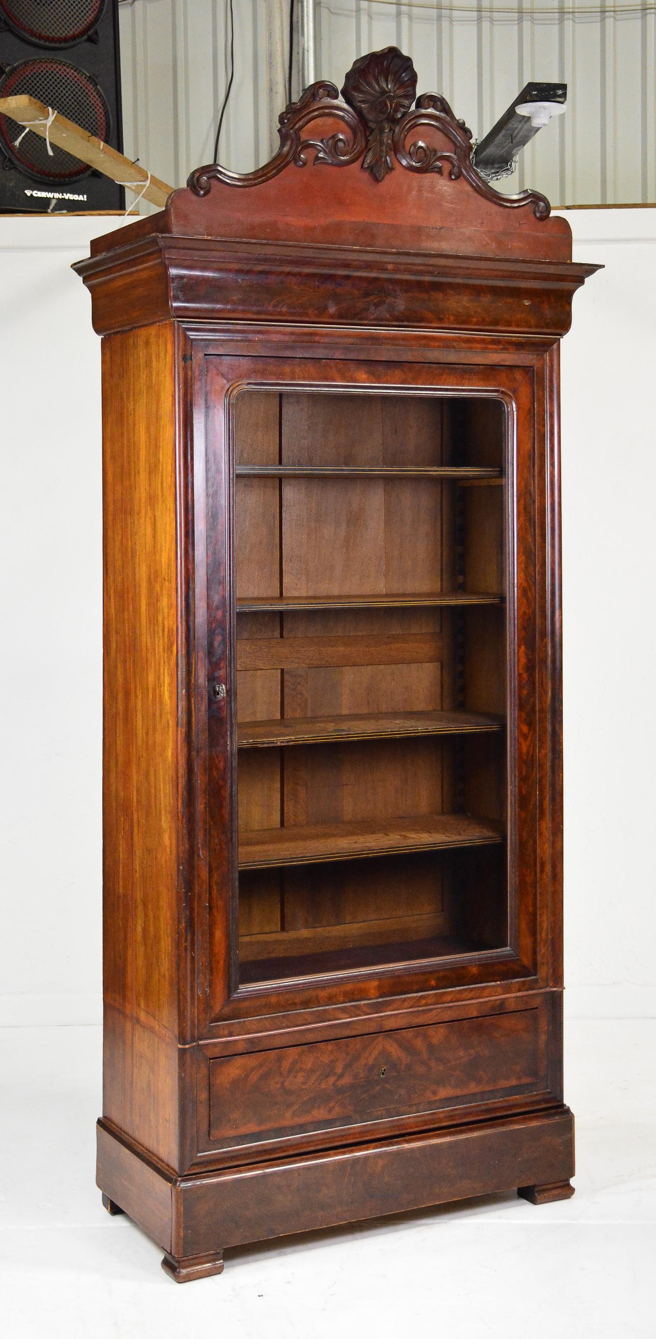 Louis Philippe Style Mahogany Vitrine / Bookcase (1 of 7)