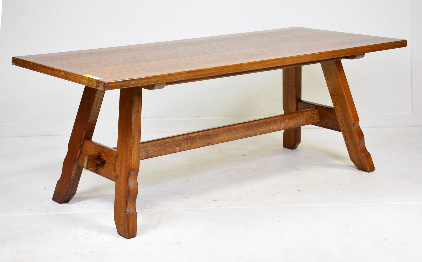 Spanish Heavy Oak Farm House Trestle Base Table (1 of 5)