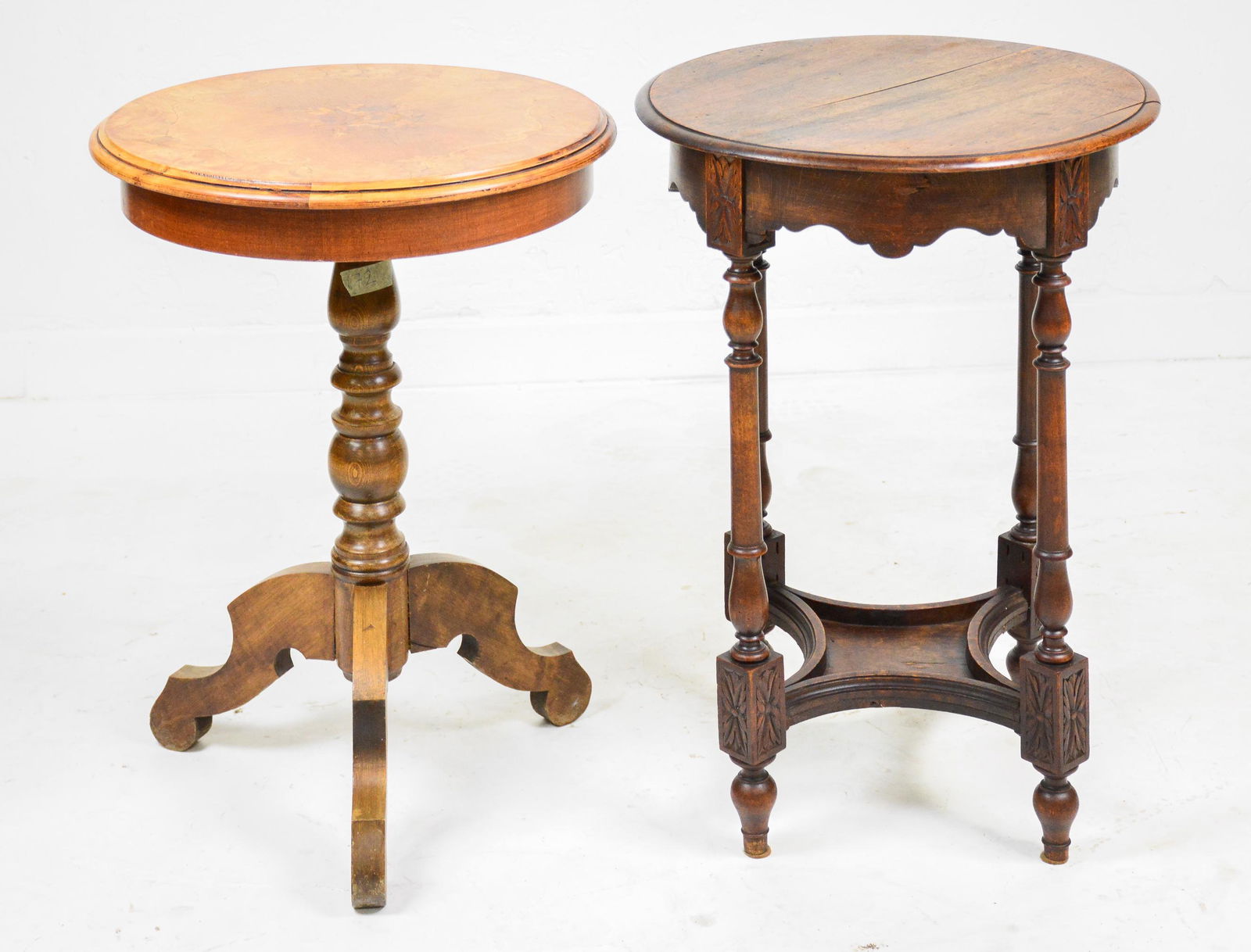 Louis XVI Style Round Lamp Table & Italian Table (1 of 3)