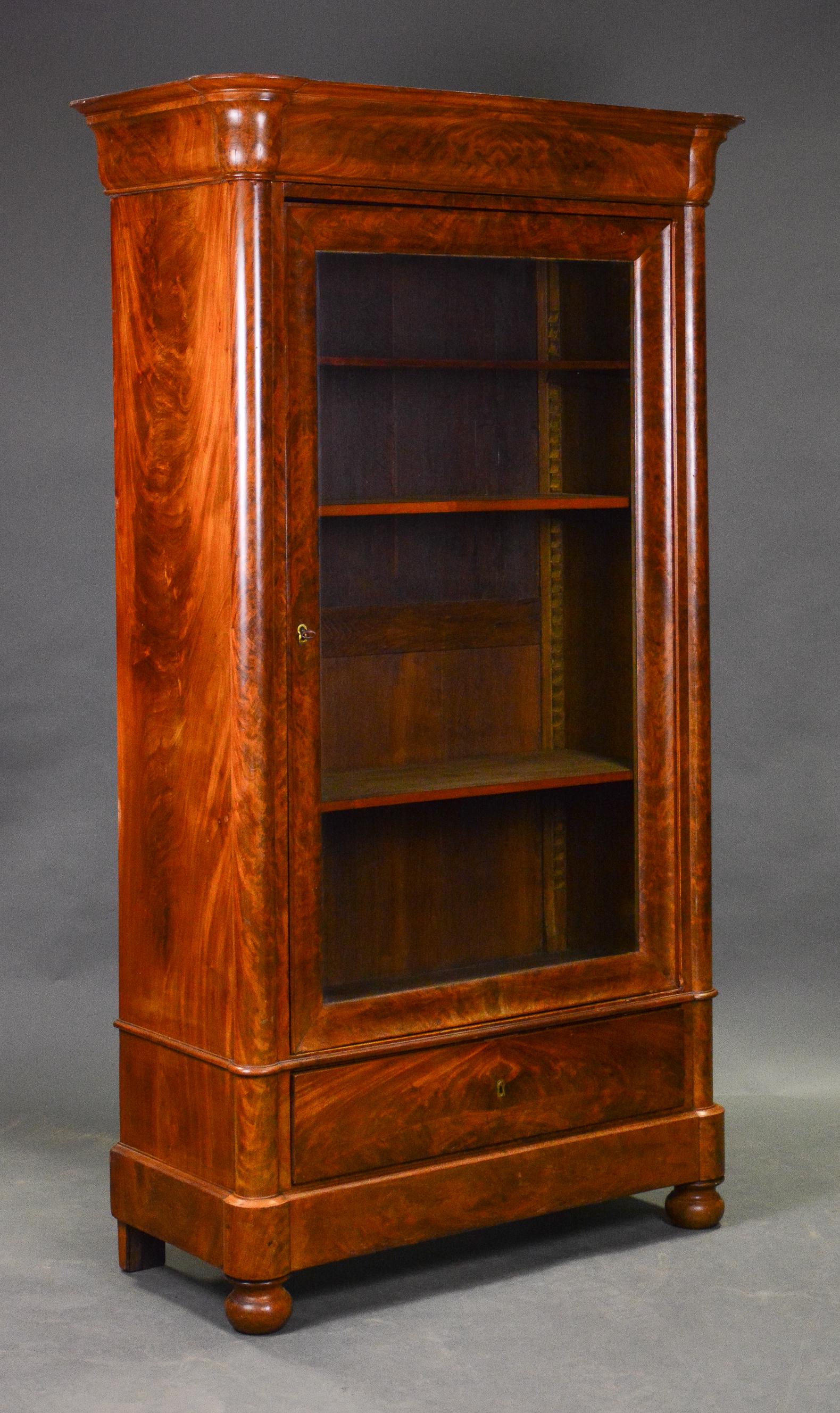 Louis Philippe Style Mahogany Vitrine / Bookcase (1 of 2)