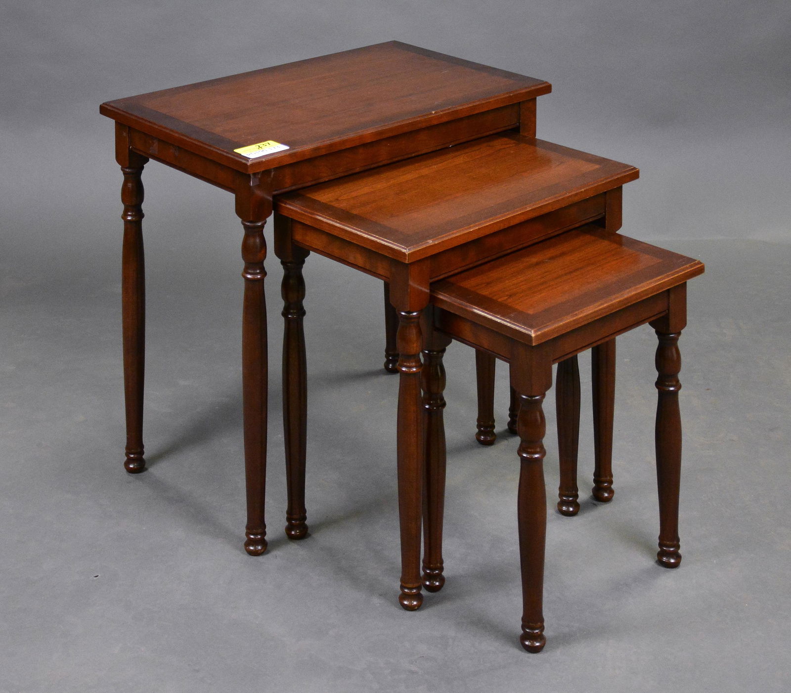 Louis Philippe Style Turned Leg Nest Of 3 Tables (1 of 5)