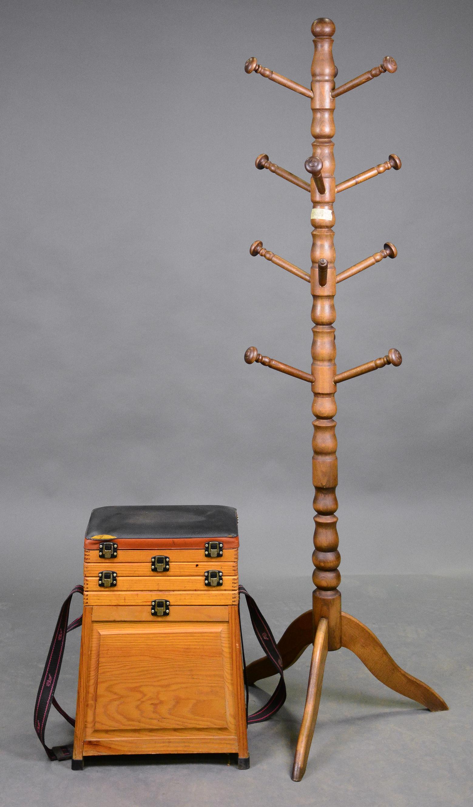 French Hall Stand & Pine Fishing Box (1 of 3)