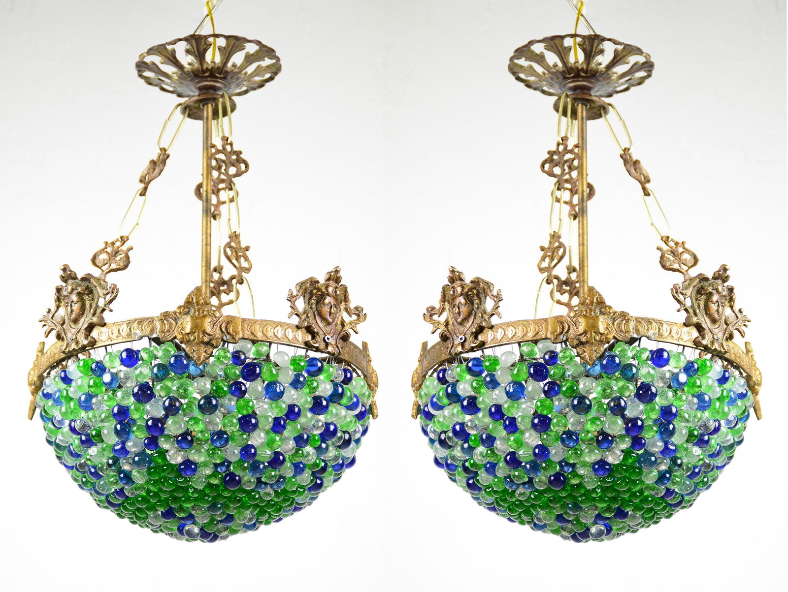 2 Multi Color Beaded Small Empire Style Chandeliers (1 of 3)