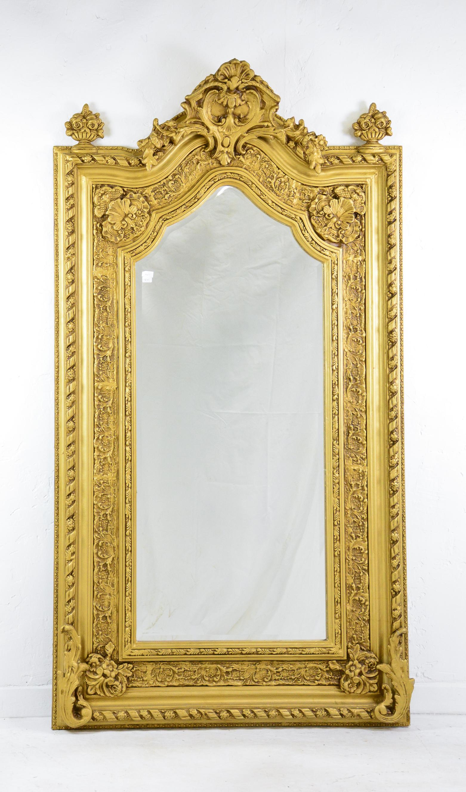 Large Carved Gold French Style Mirror (1 of 5)