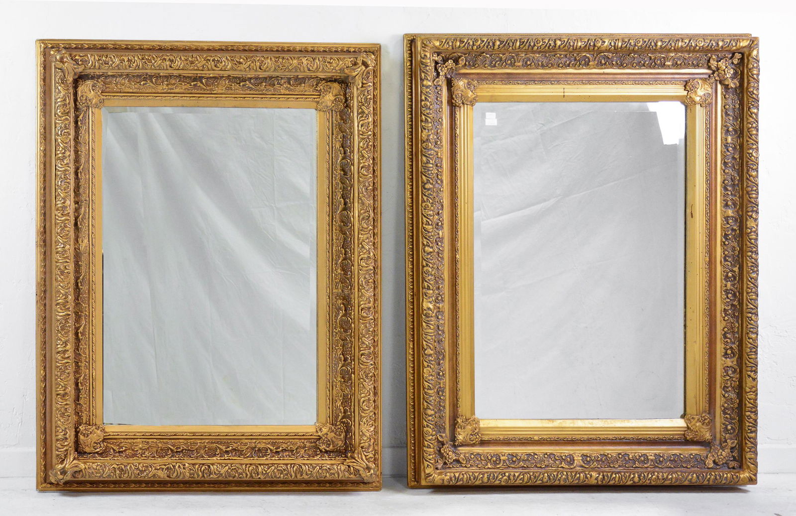2 Similar French Style Carved Gold Framed Mirrors (1 of 4)