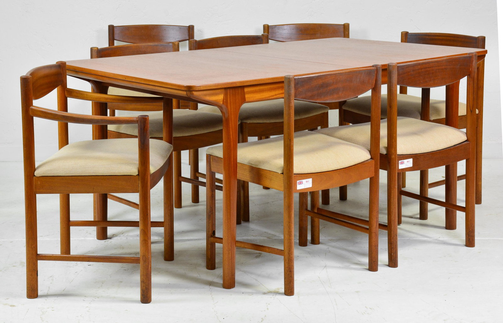 Mid Century McIntosh 2 Leaf Table & 8 Chairs (1 of 8)