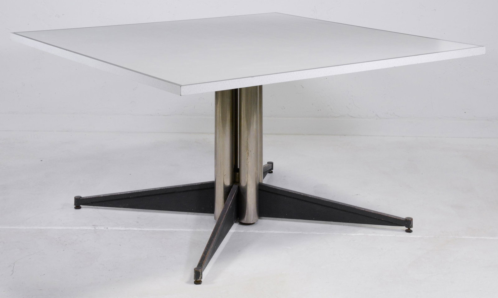 Large White Square Table With Chrome Base #2 (1 of 3)
