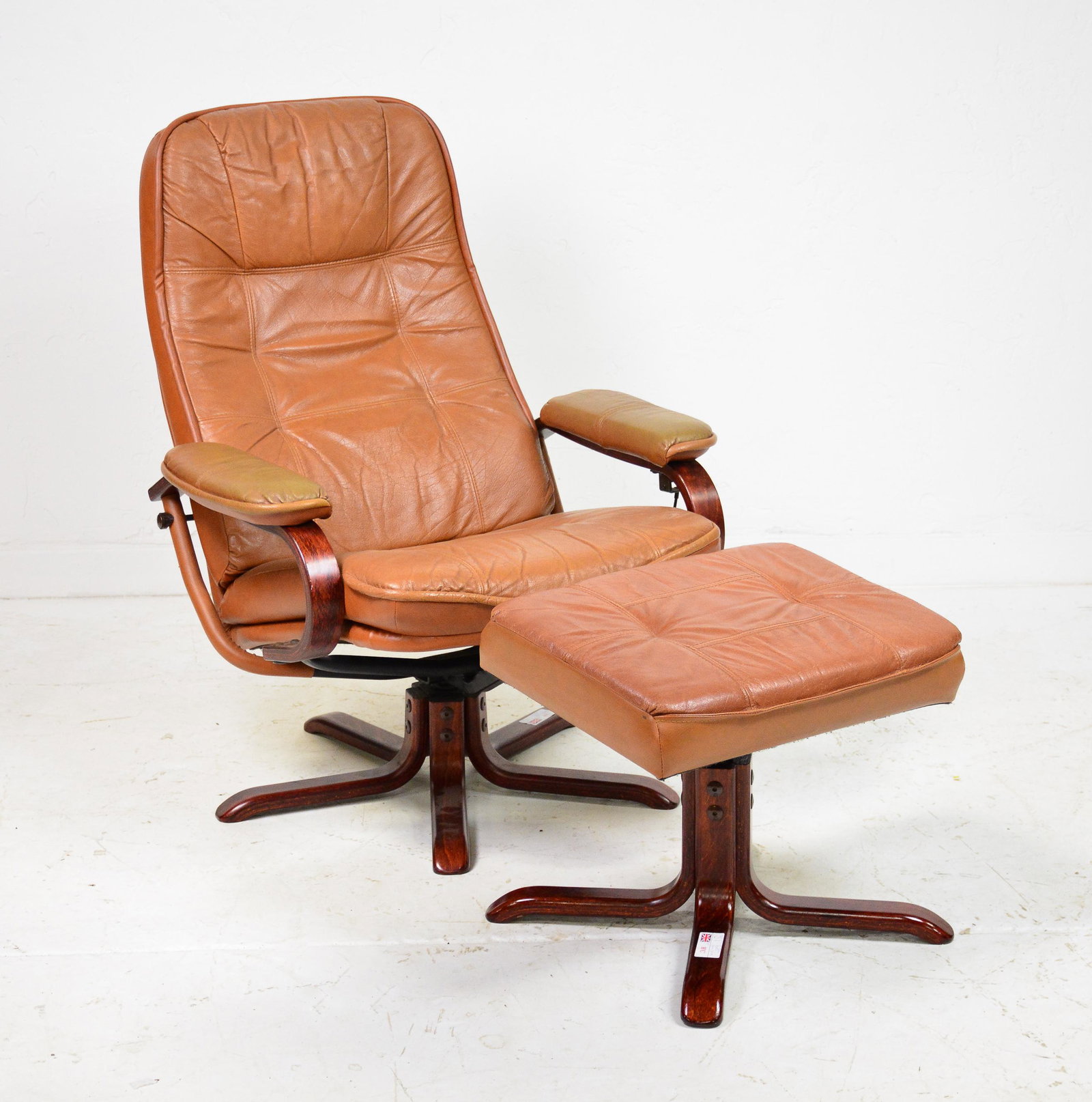 Mid Century Modern Lounge Chair & Stool (1 of 4)