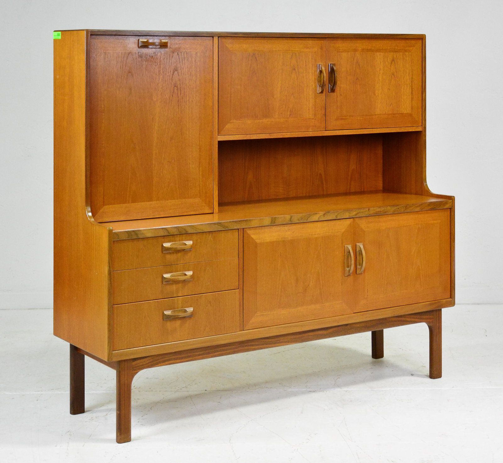 "Sierra" Hutch / Cocktail Sideboard By G-Plan: This Danish Modern Style cocktail cabinet is British and made by Mid Century Modern Furniture Maker G Plan ( Gplan ). 58 in tall x 64 wide x 19 deep