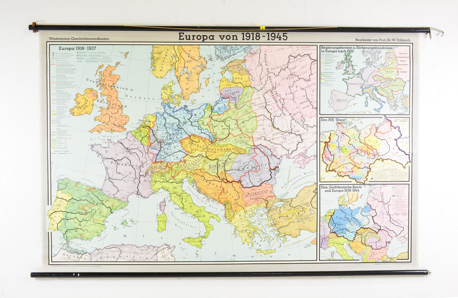 European School Chart / Map - Europa von 1918-1945 (1 of 5)