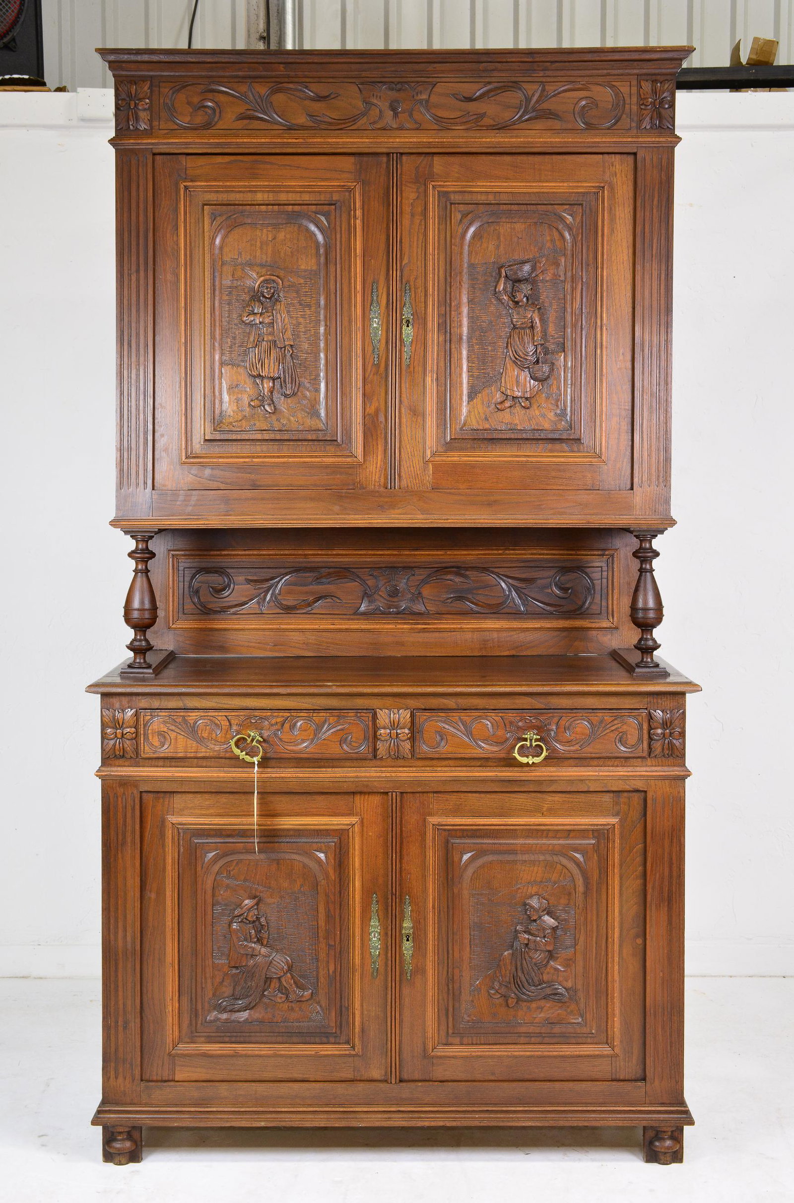 Louis XVI Style Figural Carved Buffet (1 of 8)