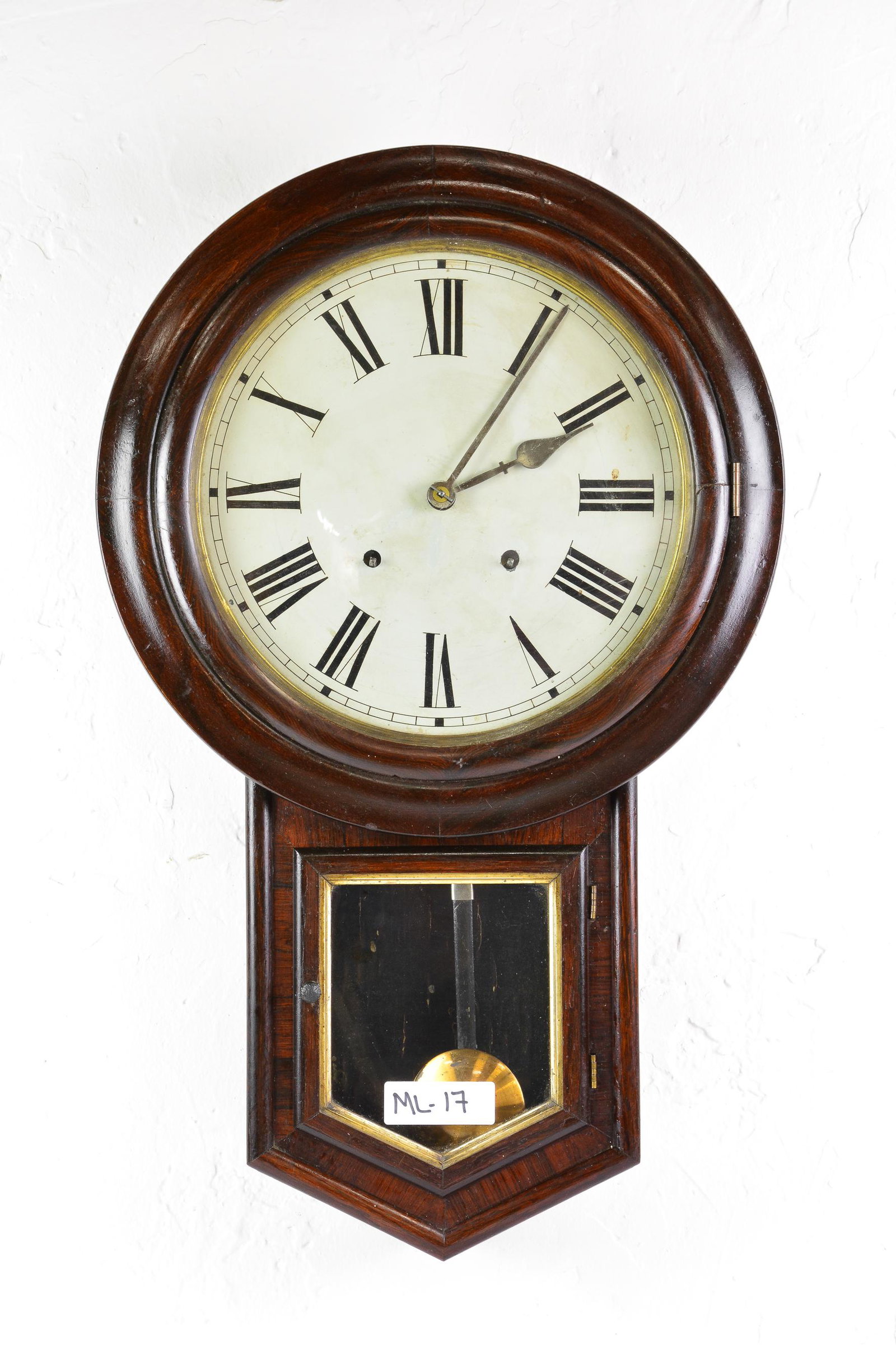 Antique Wall Clock With Key & Pendulum (1 of 2)