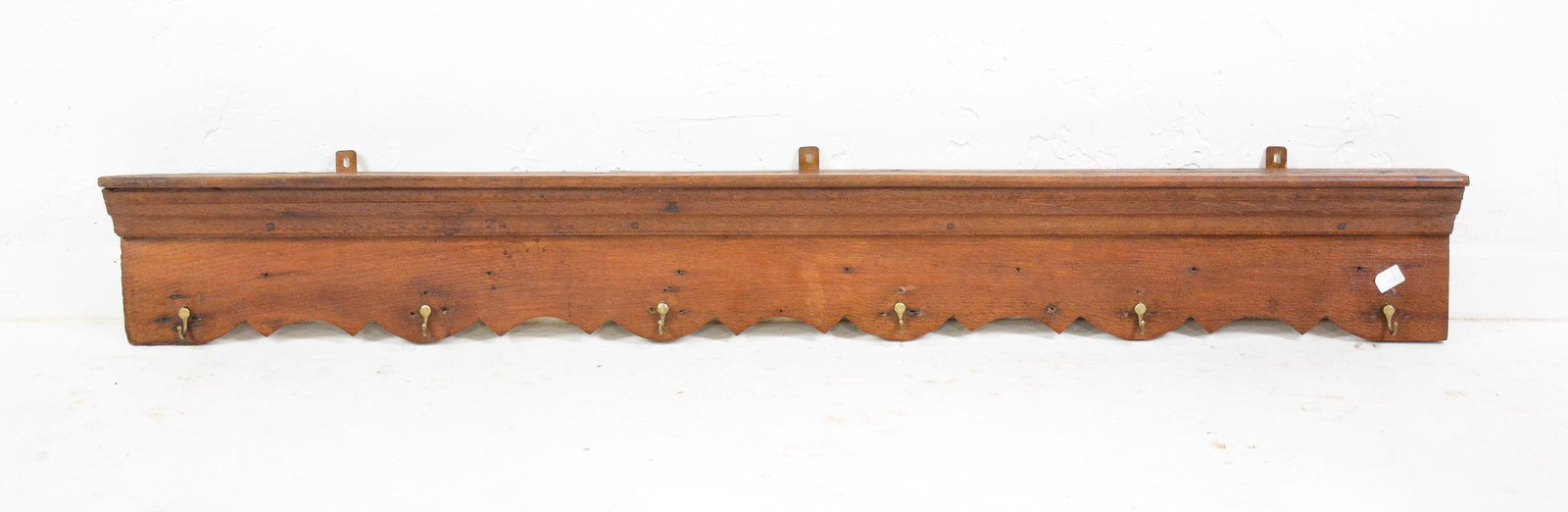 Oak Wall Shelf With Hooks #1 (1 of 2)