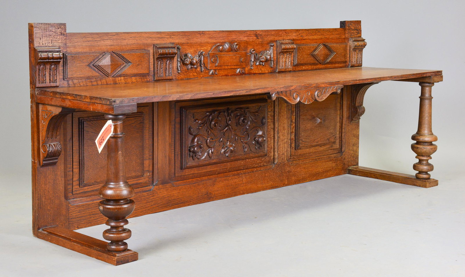 Carved French Low Bench / Shelf (1 of 2)