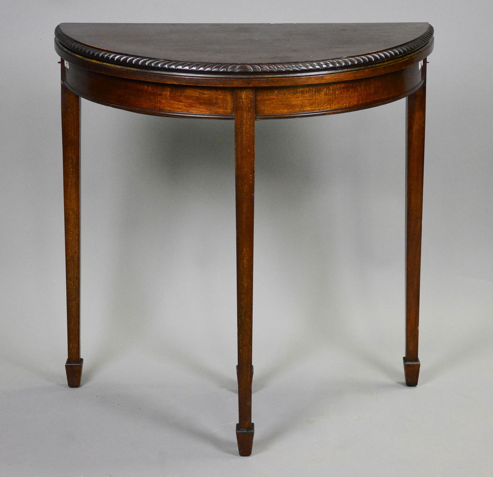 Small British Mahogany Half Moon Game Table (1 of 4)