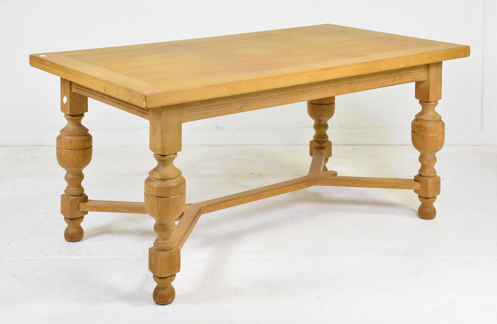 French Oak Dining Table With Stretcher Base (1 of 6)