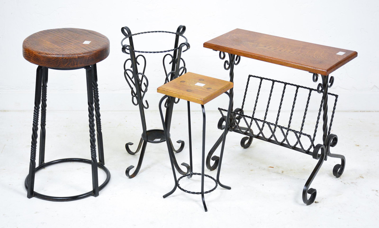 4pcs Assorted Wood / Iron Stands, Tables, Etc. (1 of 4)