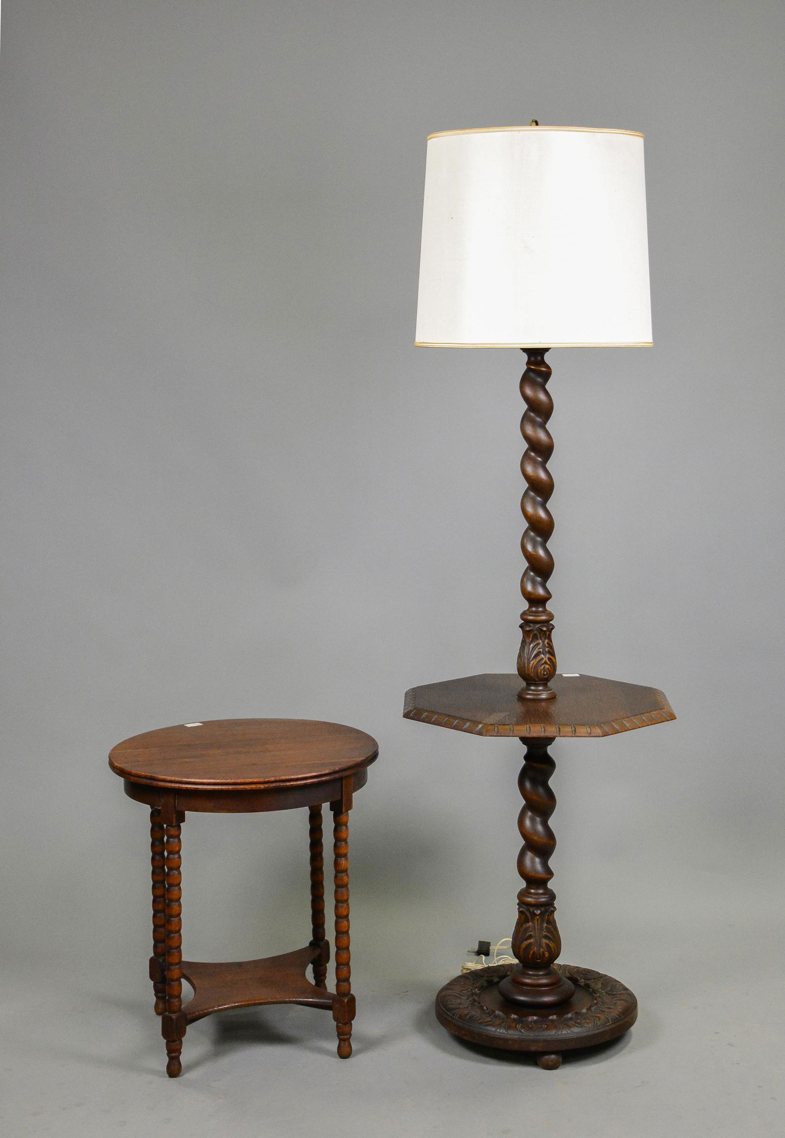 Barley Twist Floor Lamp & Round Side Table (1 of 4)
