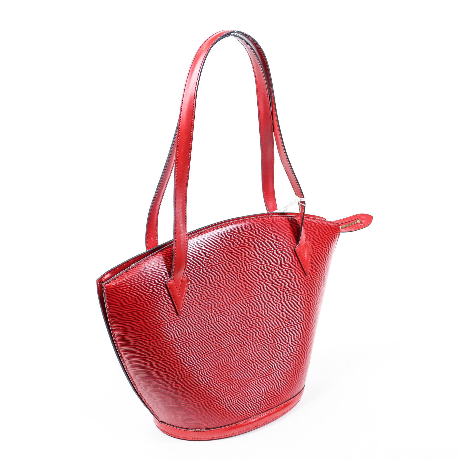 Louis Vuitton St-Jacques Shopping GM in Epi: Genuine Pre-Owned Louis Vuitton St-Jacques Shopping GM in Red Epi in A condition. Date Code is AS0975. Measurements: 26*30*17cm (Length * Height * Width). This lot includes a certificate of authentici