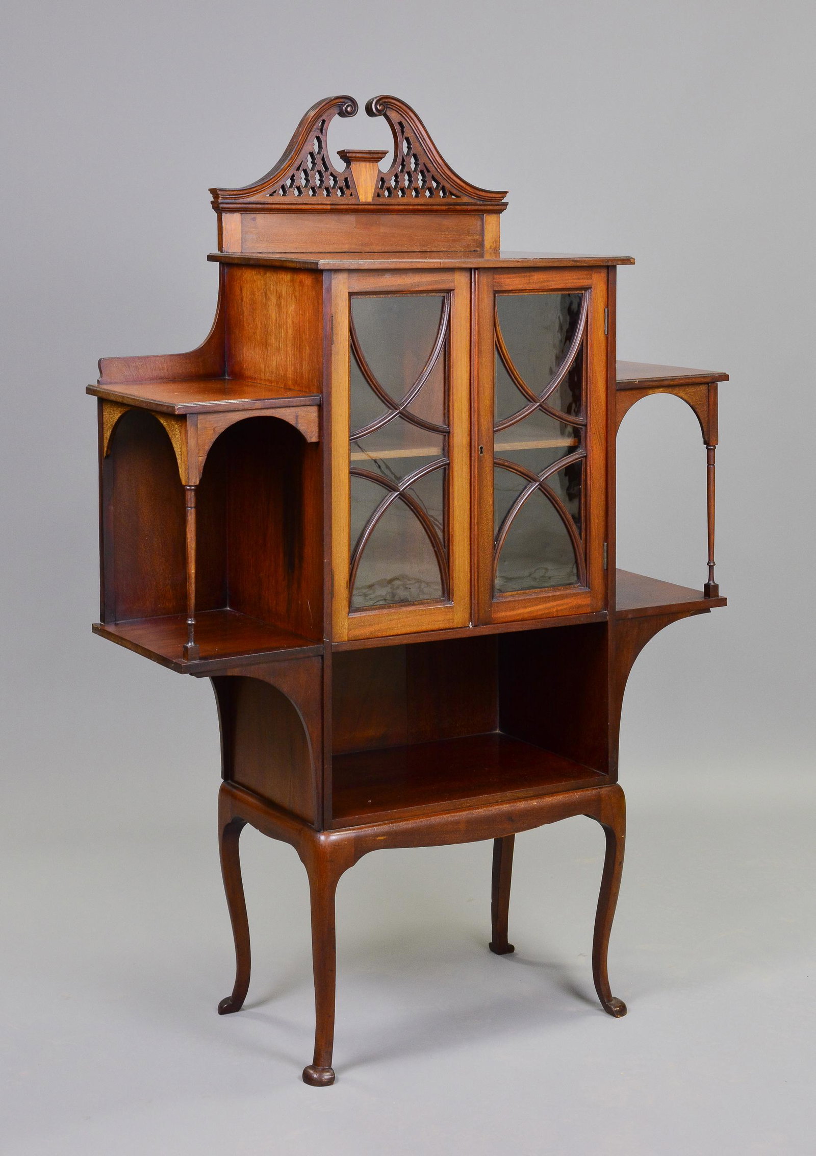 British Mahogany Display Cabinet: British Mahogany Display Cabinet - 55 in tall x 38 x 15