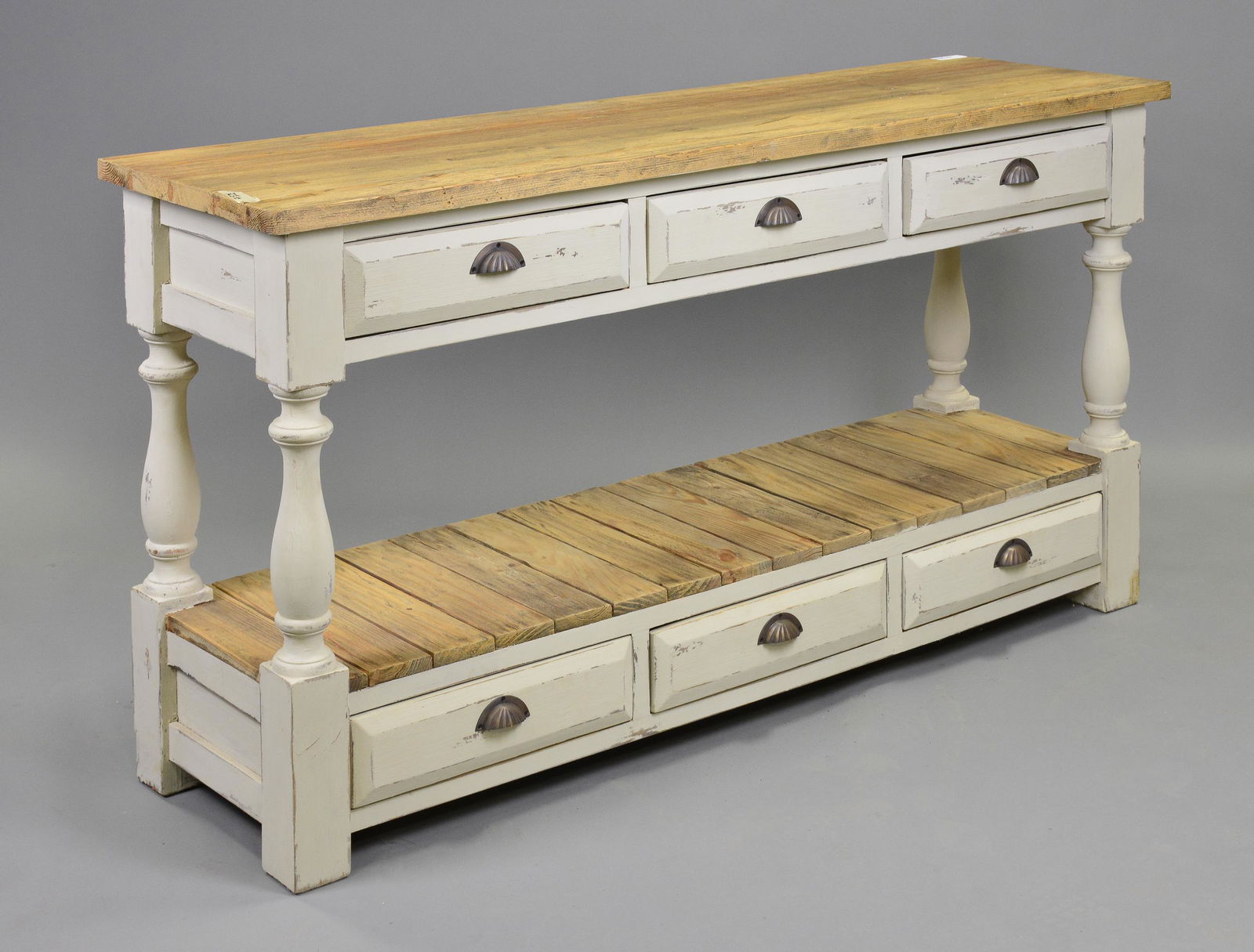 Painted Base 6 Drawer Console / Hall Table (1 of 3)