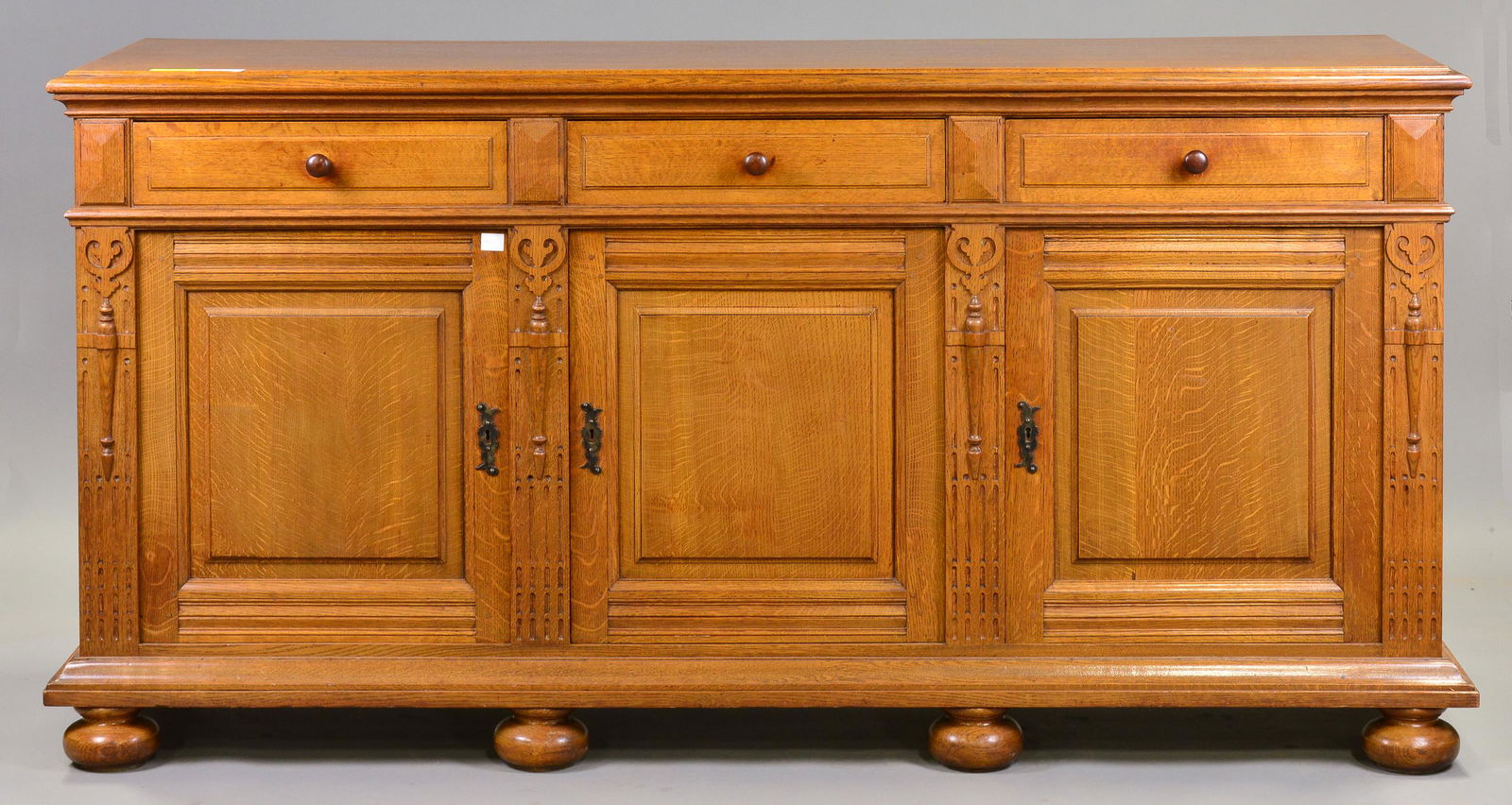 3 Drawer 3 Door Oak Server / Sideboard (1 of 7)