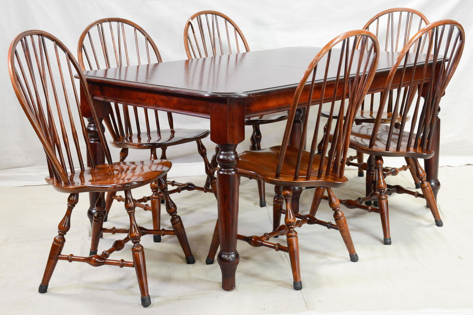Dining Table With 3 Leaves & 6 Windsor Chairs (1 of 3)