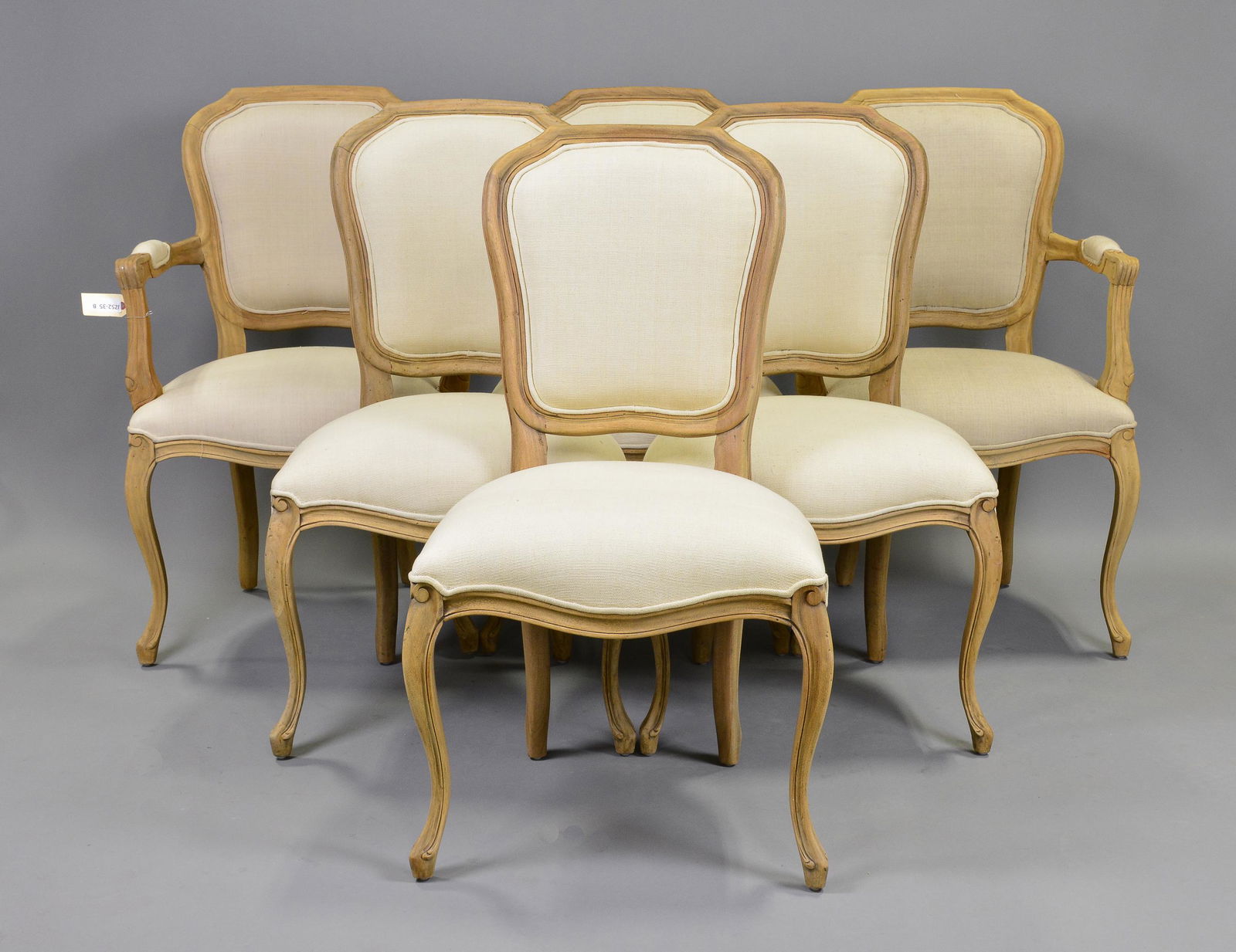 6 Curved Back Dining Chairs in "Coastal" Finish (1 of 3)