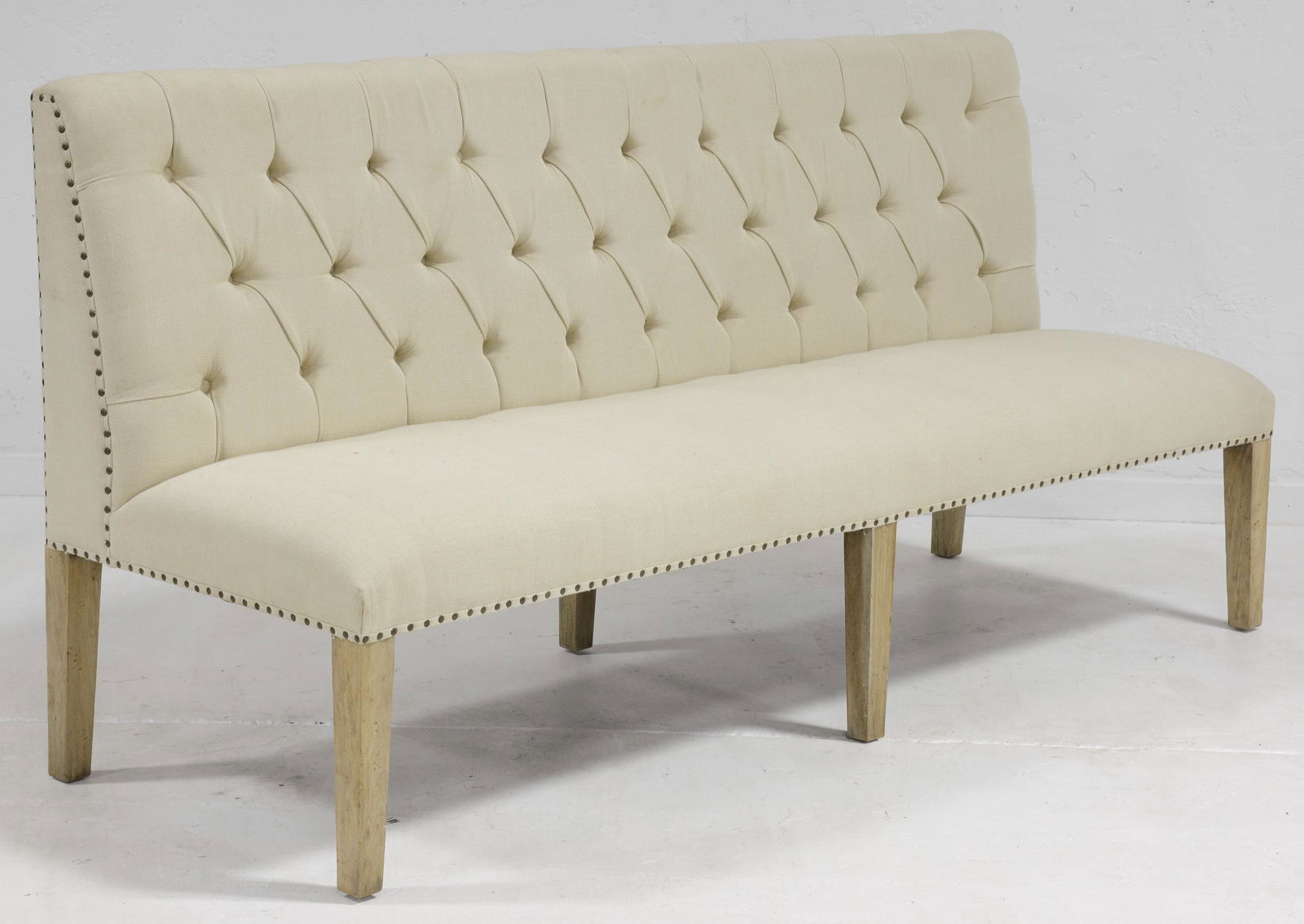 Large Button Tufted Back Sofa in "Coastal" Finish (1 of 4)