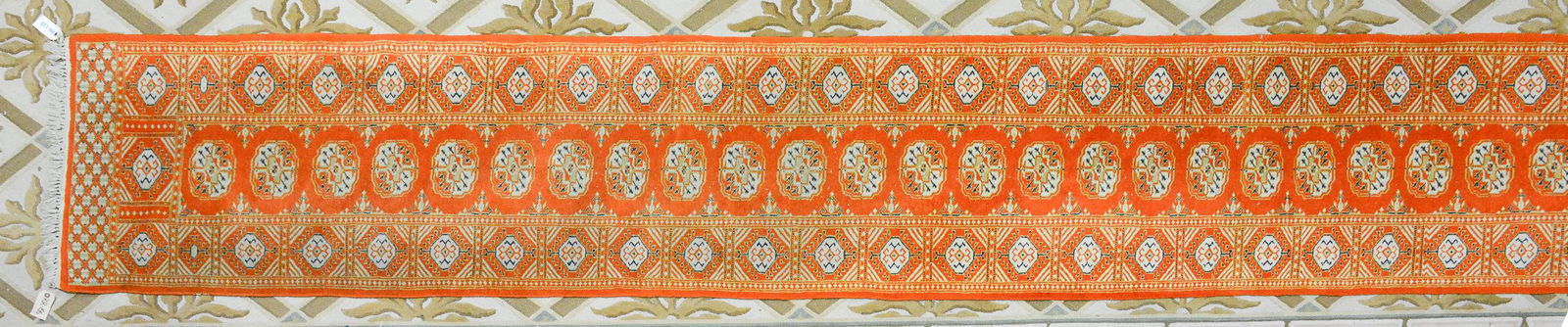 Long Hand Knotted Orange Runner Rug (1 of 3)