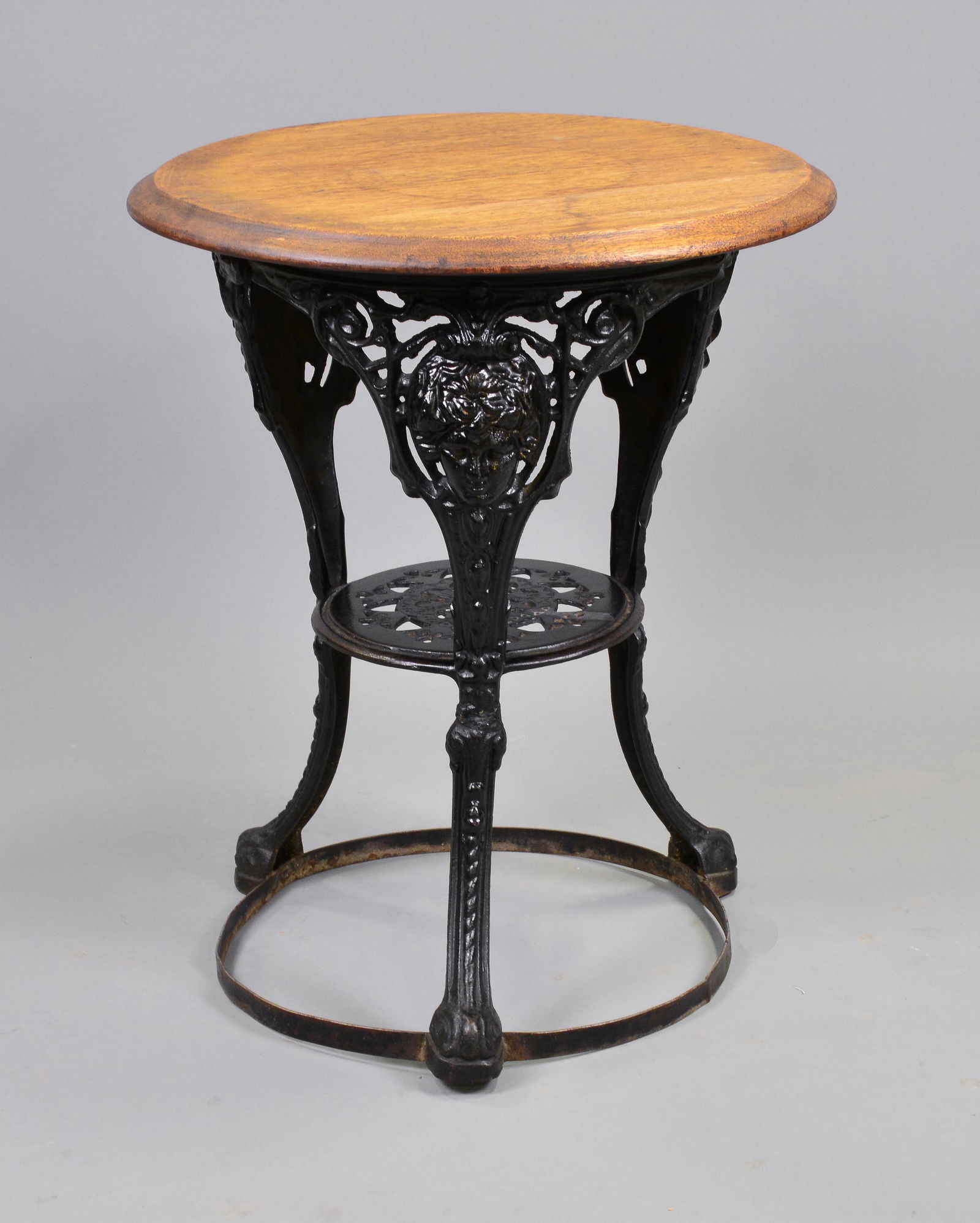British Oak Top Cast Iron Pub Table (1 of 4)