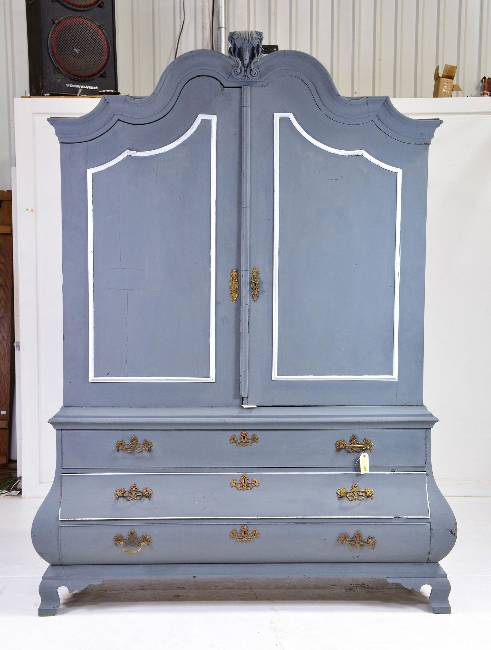 Dutch Style Large Painted Bombe Base Cabinet (1 of 9)