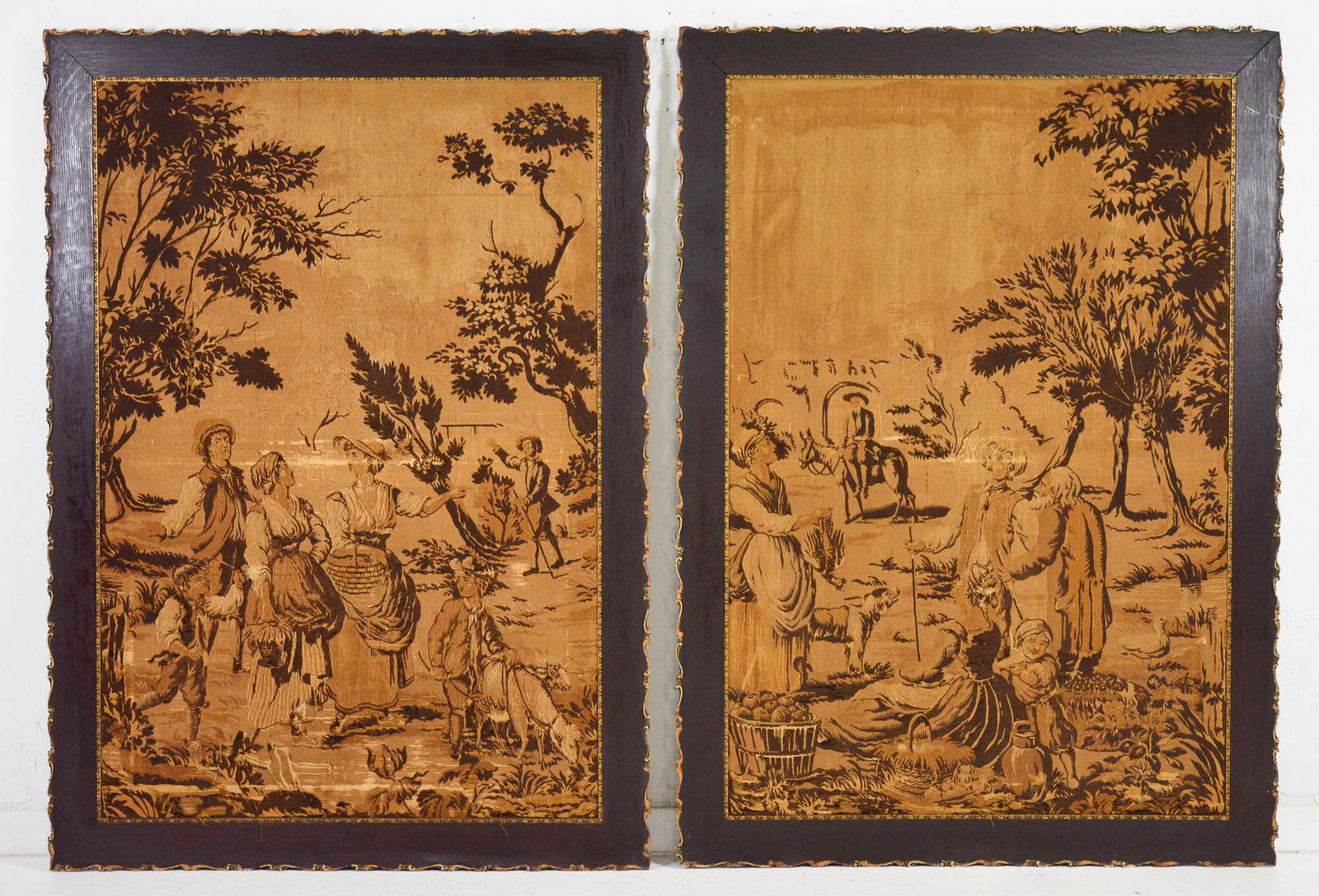 2 Large French Framed Stitched Tapestries (1 of 4)