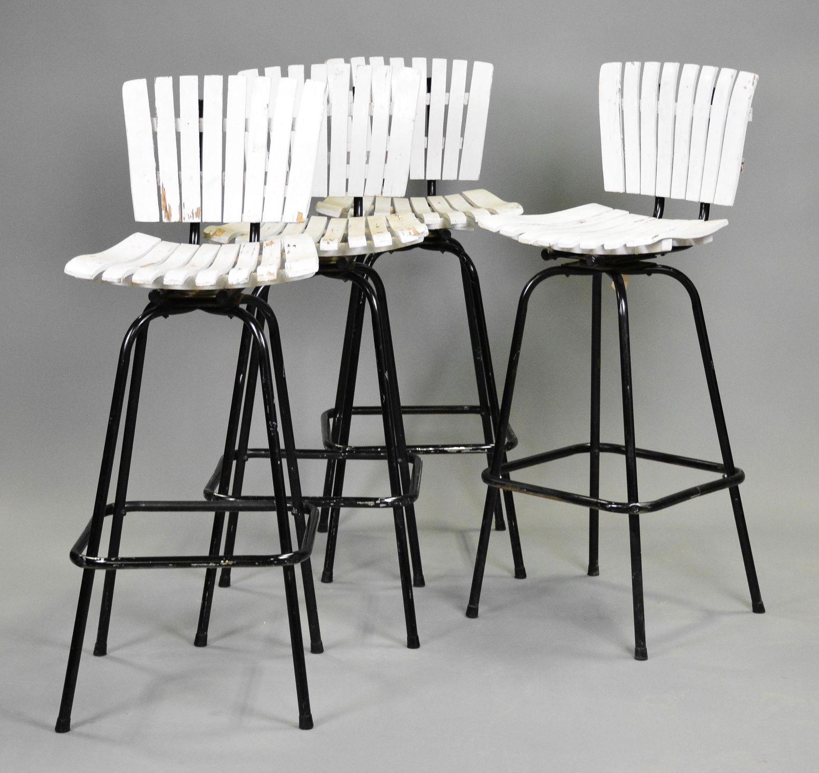 4 Painted Wood / Metal Bar Stools (1 of 3)