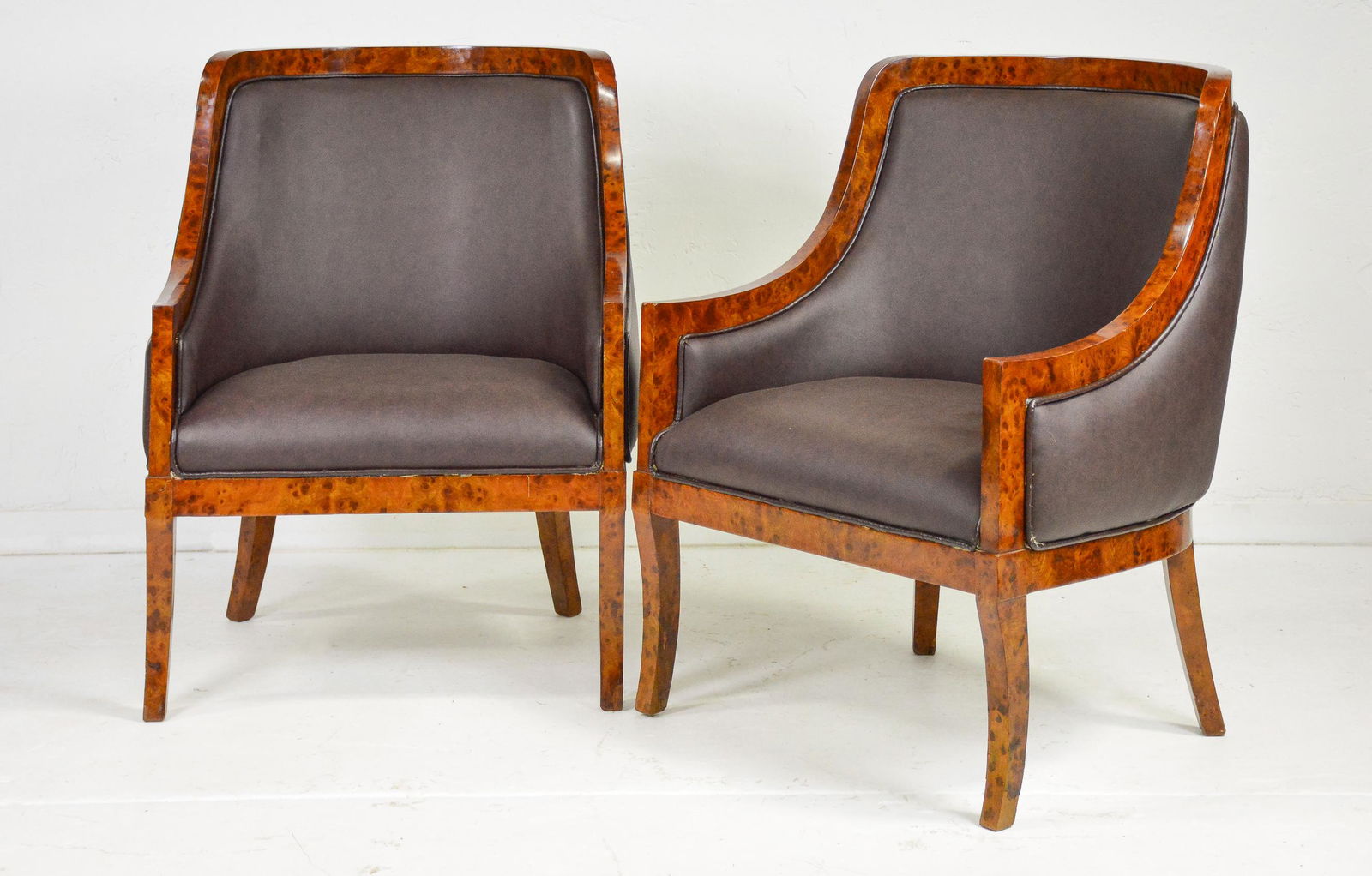 Pair Art Deco Style Club Chairs (1 of 4)