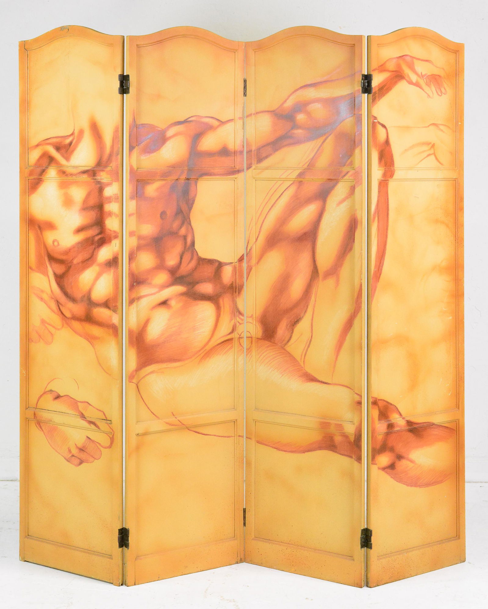 Painted 4 Panel Screen (1 of 5)