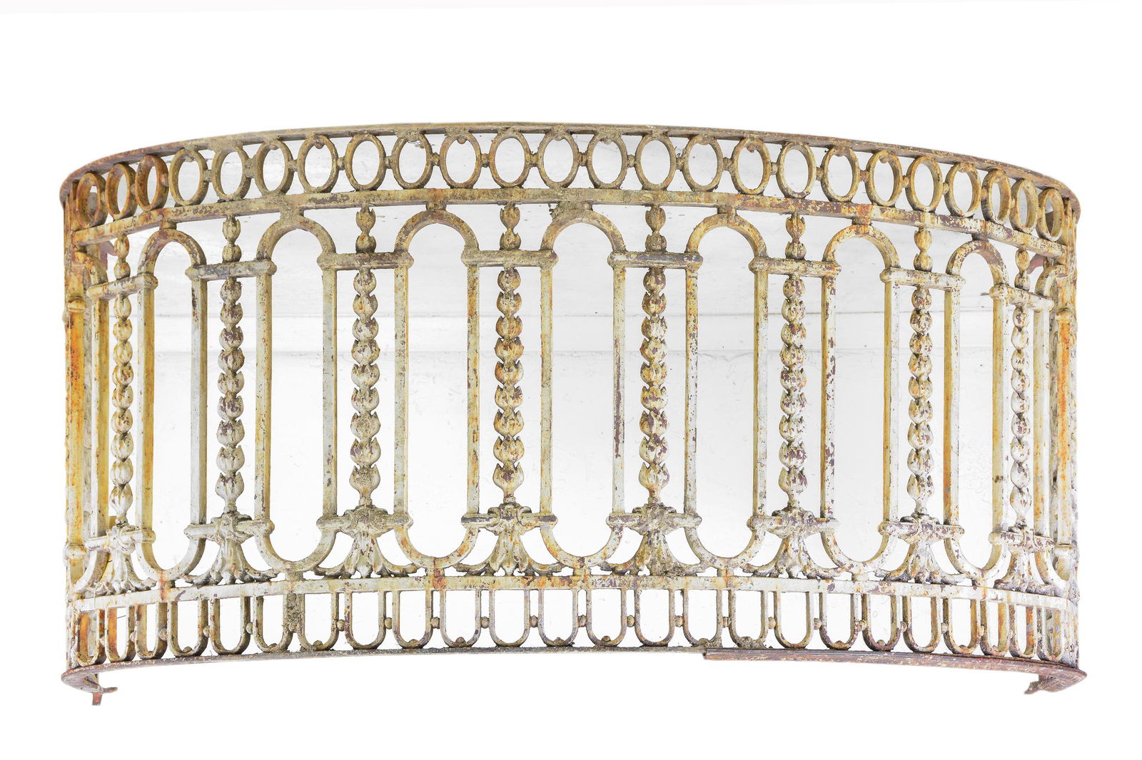 Large Curved Painted French Style Iron Railing (1 of 4)