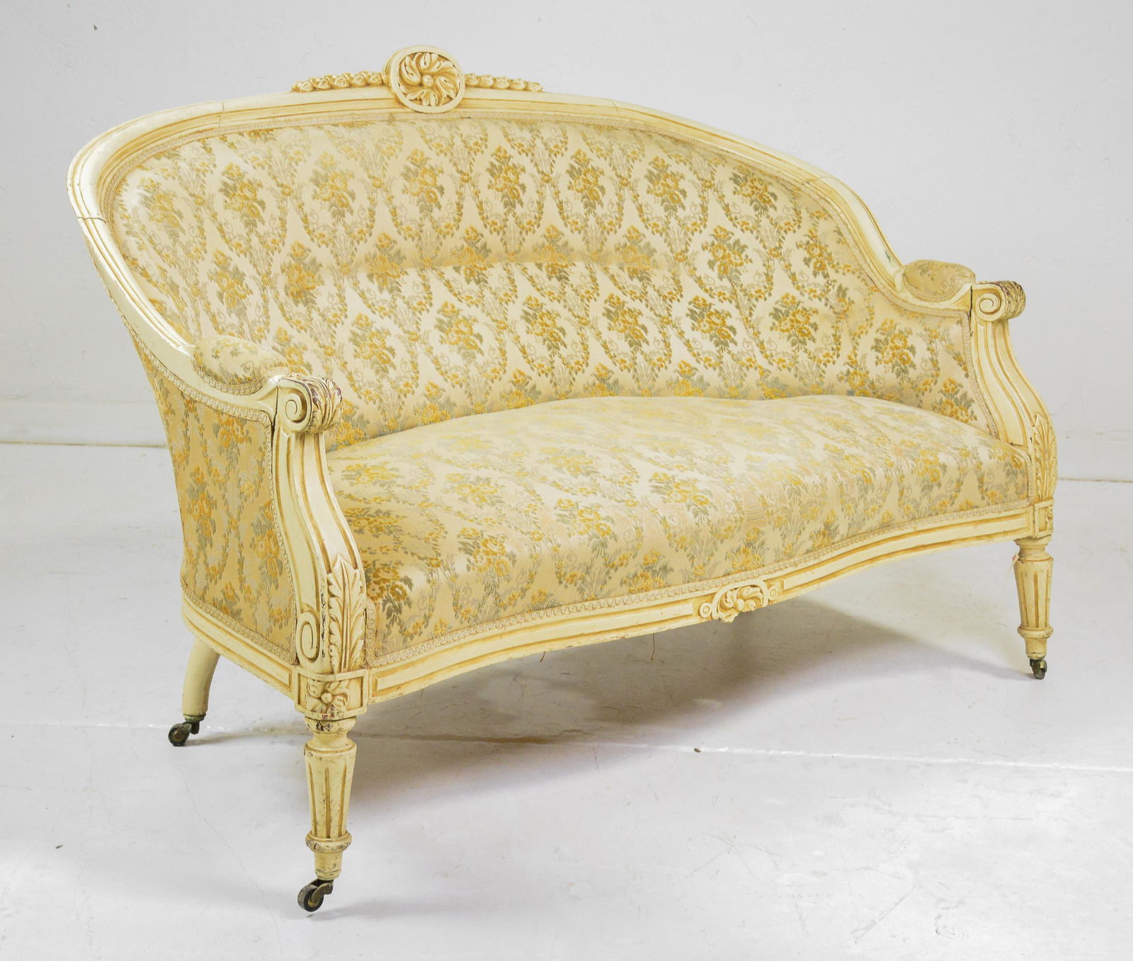 French Painted Upholstered Sofa / Settee (1 of 7)