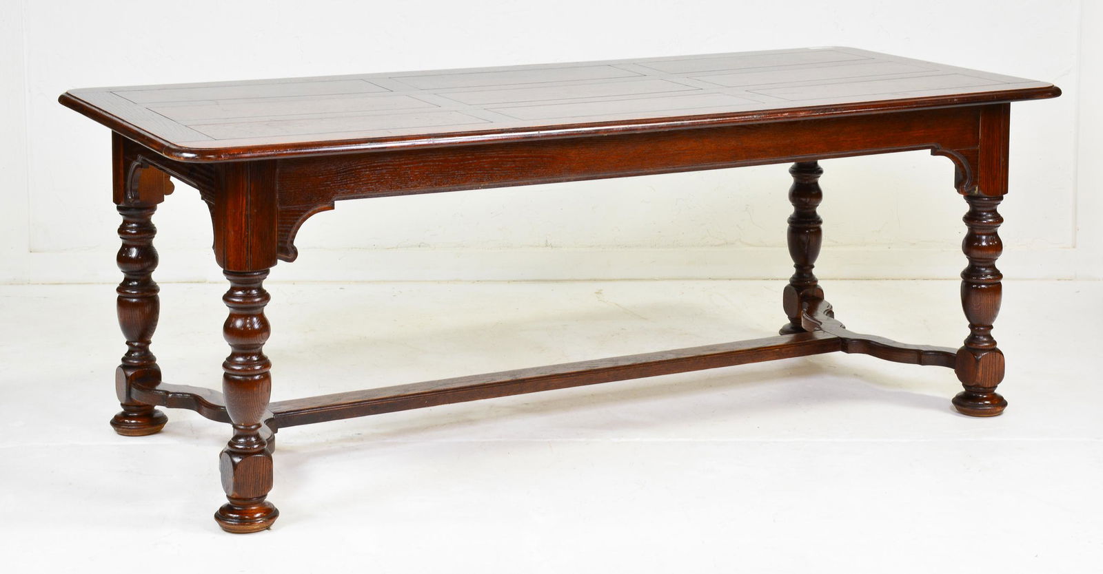 Large Oak Table With Stretcher Base (1 of 3)