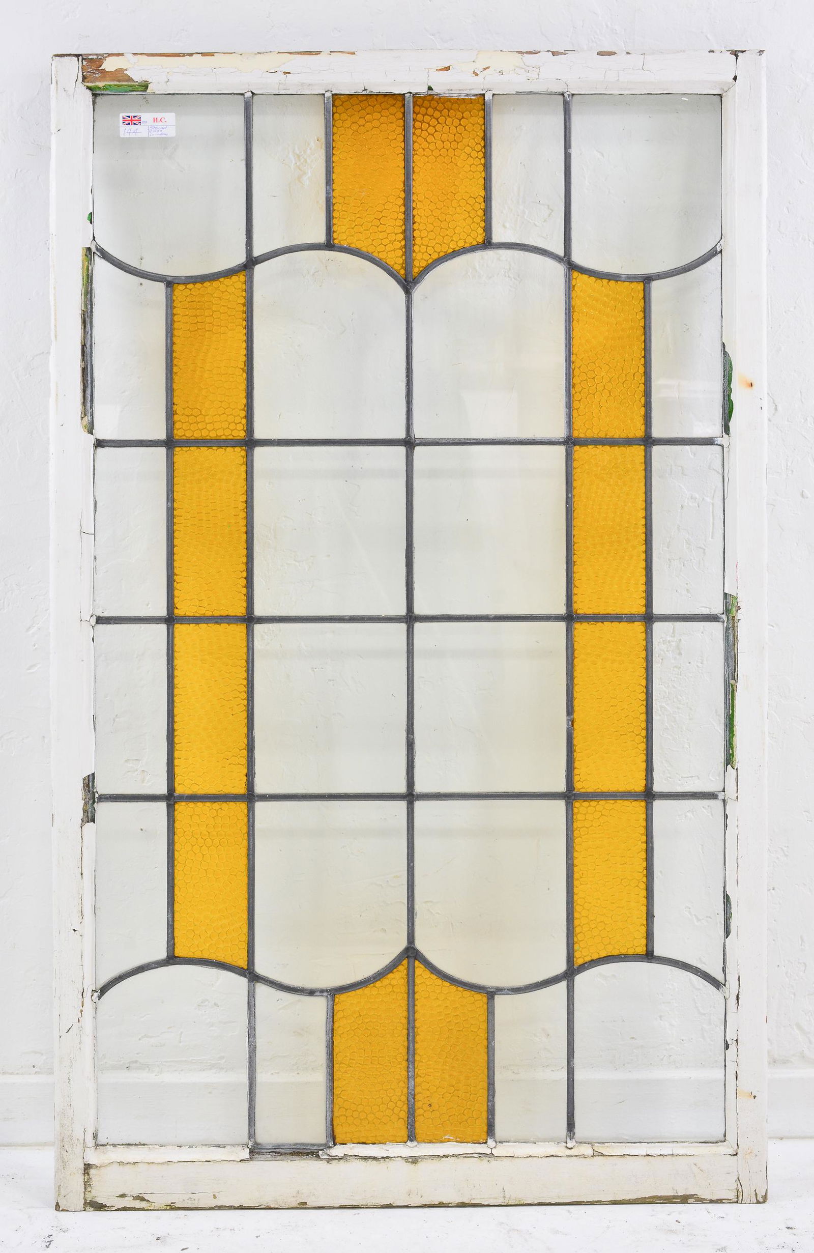 Large British Stained Glass Window - Yellow (1 of 2)