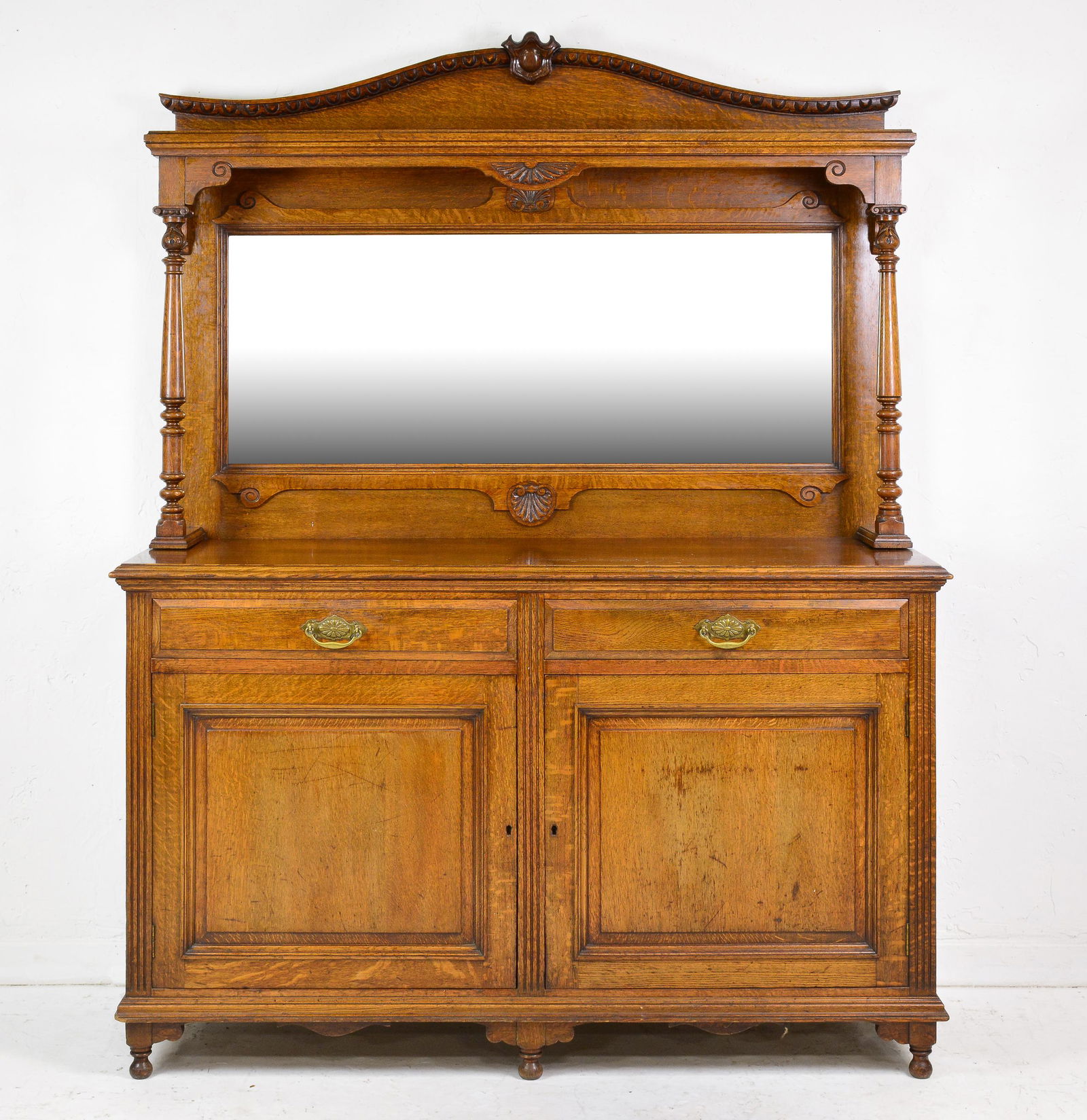 British Oak Mirror Back Sideboard / Server (1 of 6)