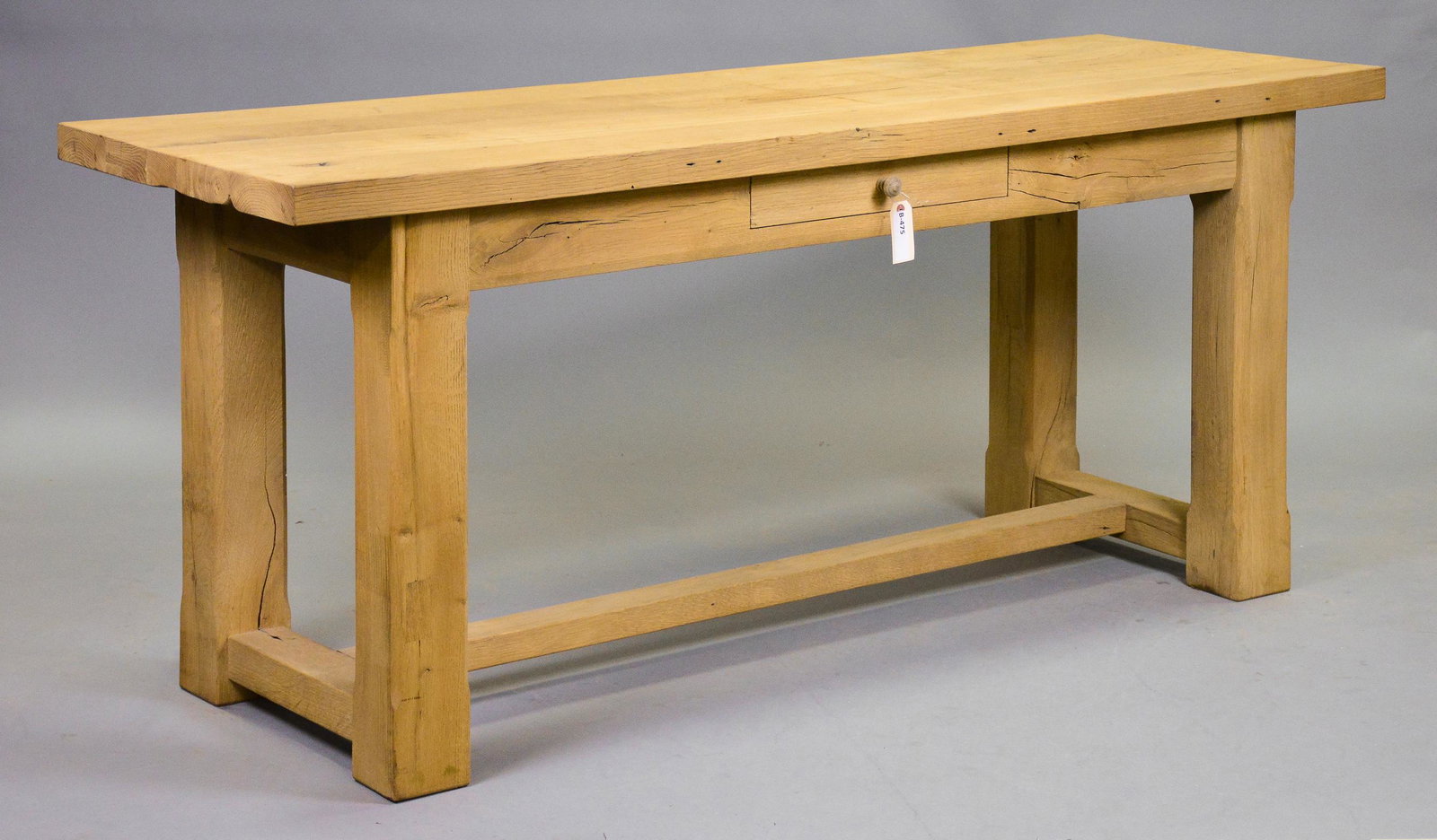 Long Bleached Table With Drawer: Long Bleached Table with Drawer - 39 in tall x 76 x 22