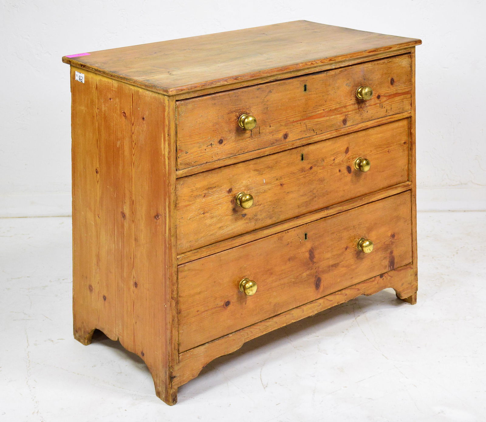 Victorian Pine 3 Drawer Chest (1 of 4)