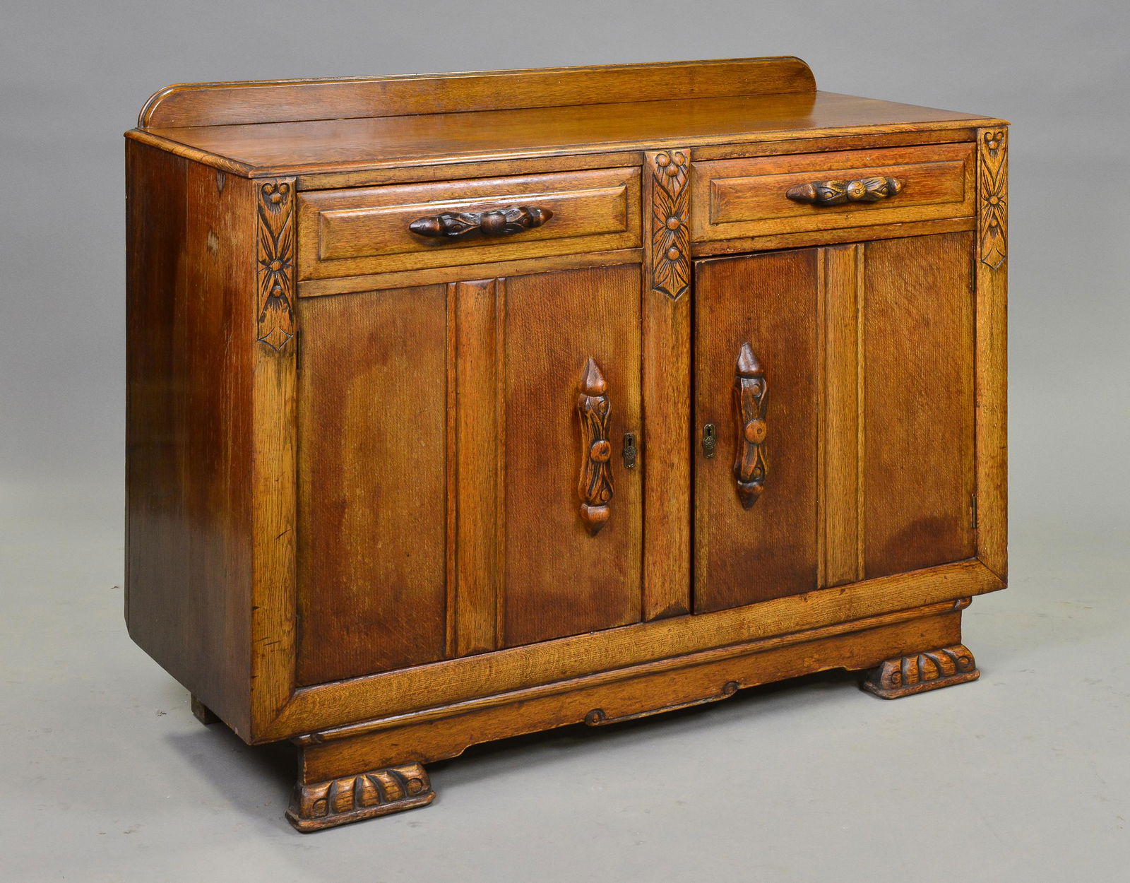 British Oak 2 Drawer 2 Door Server (1 of 3)