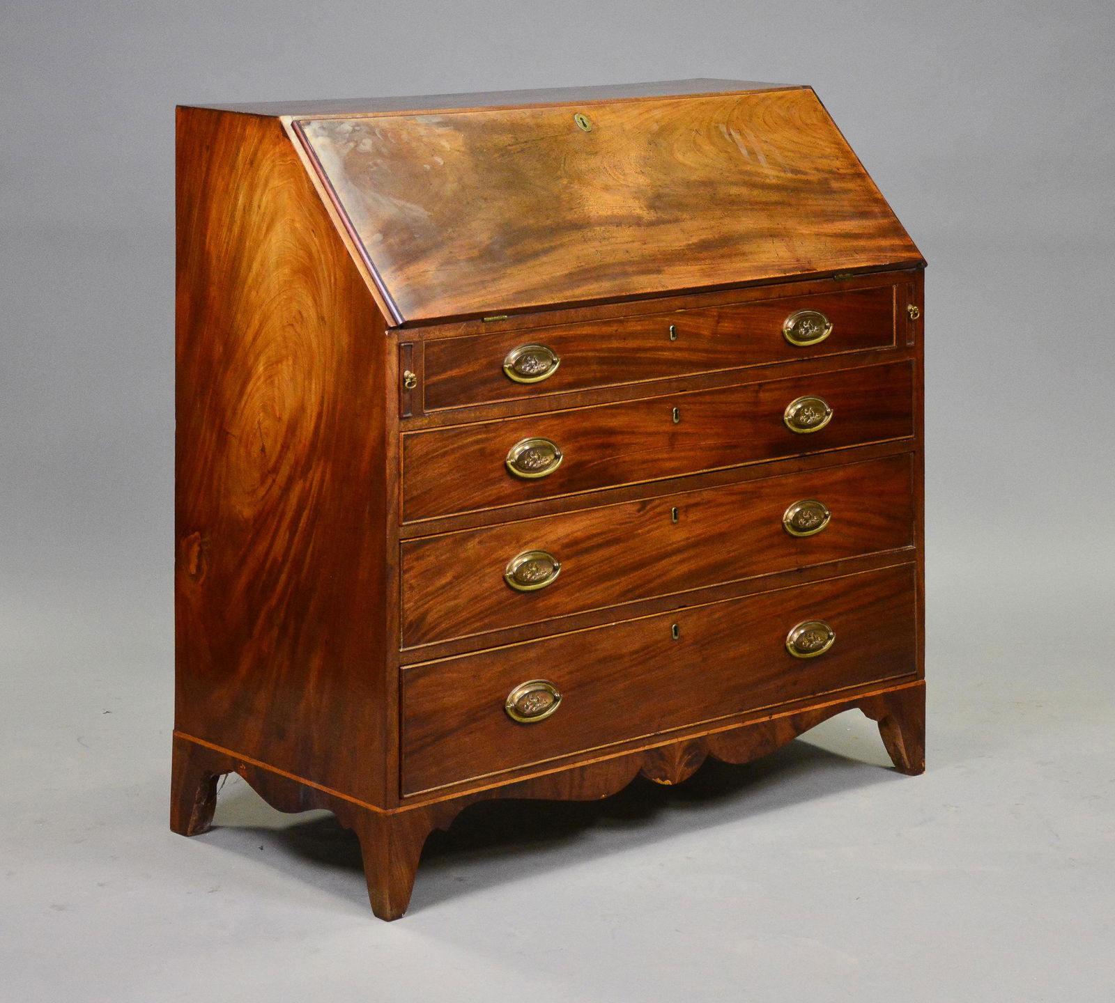 British Mahogany Drop Front Desk / Bureau (1 of 6)