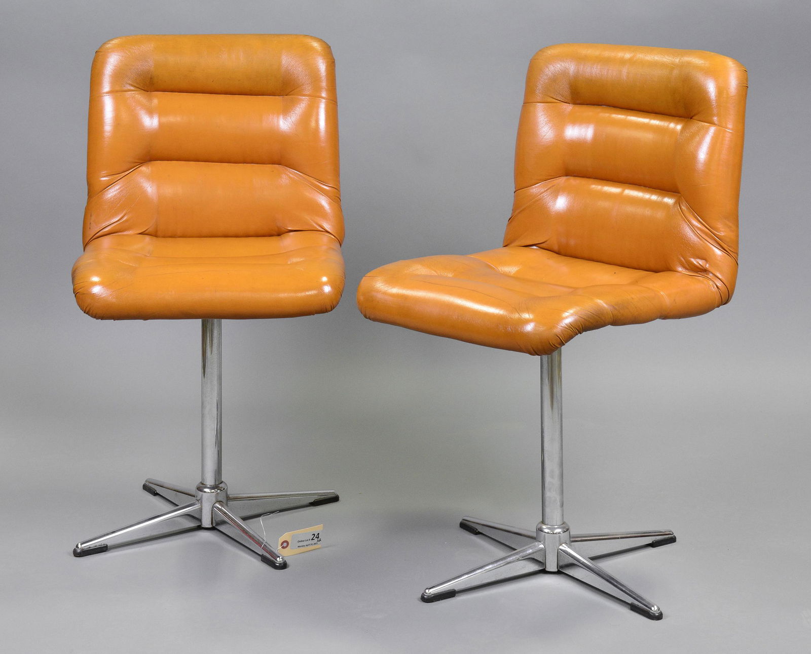 Pair of Vintage Metal Based Swivel Chairs (1 of 4)