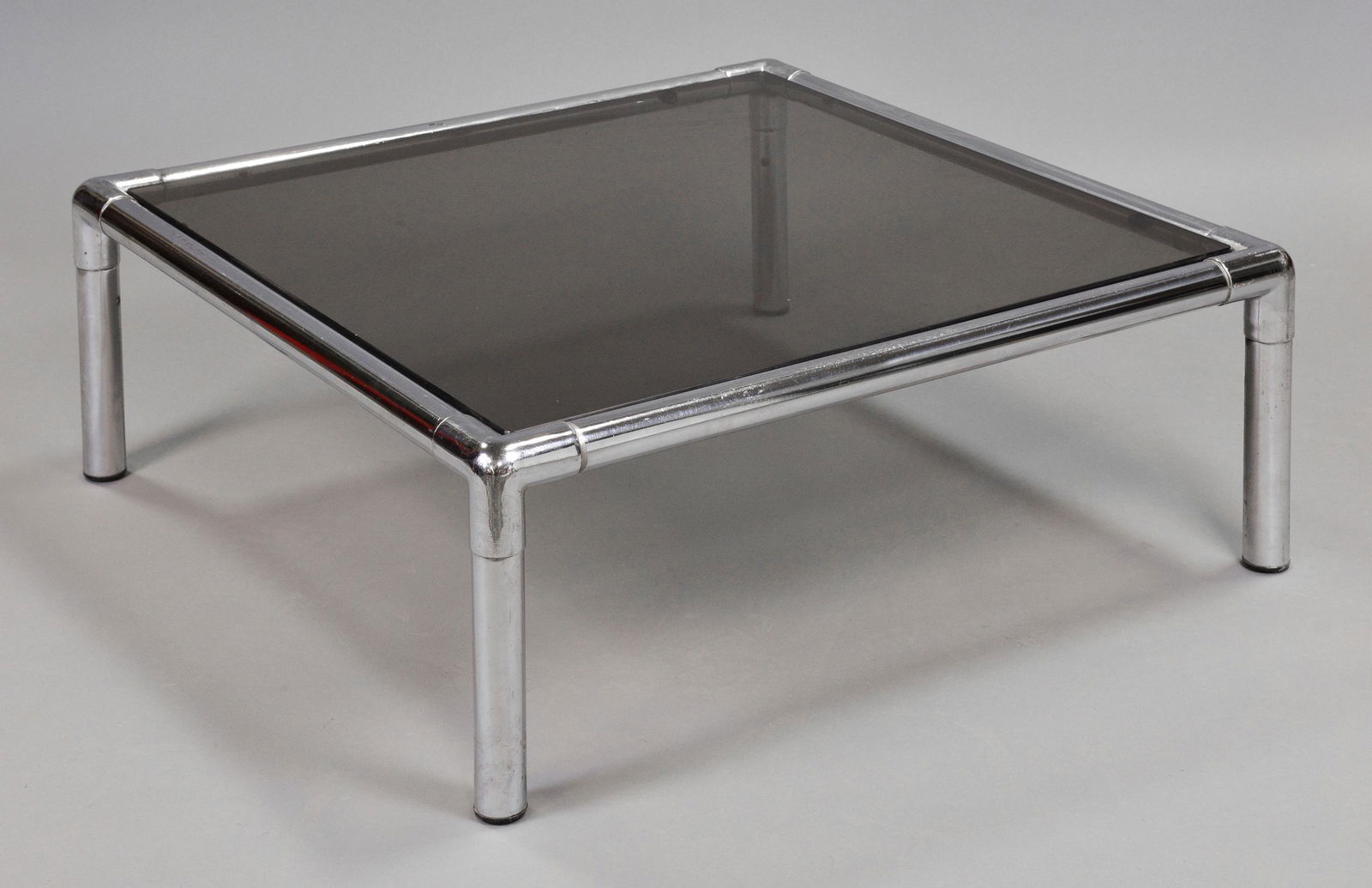 Low Chrome Smoke Glass Coffee Table (1 of 2)